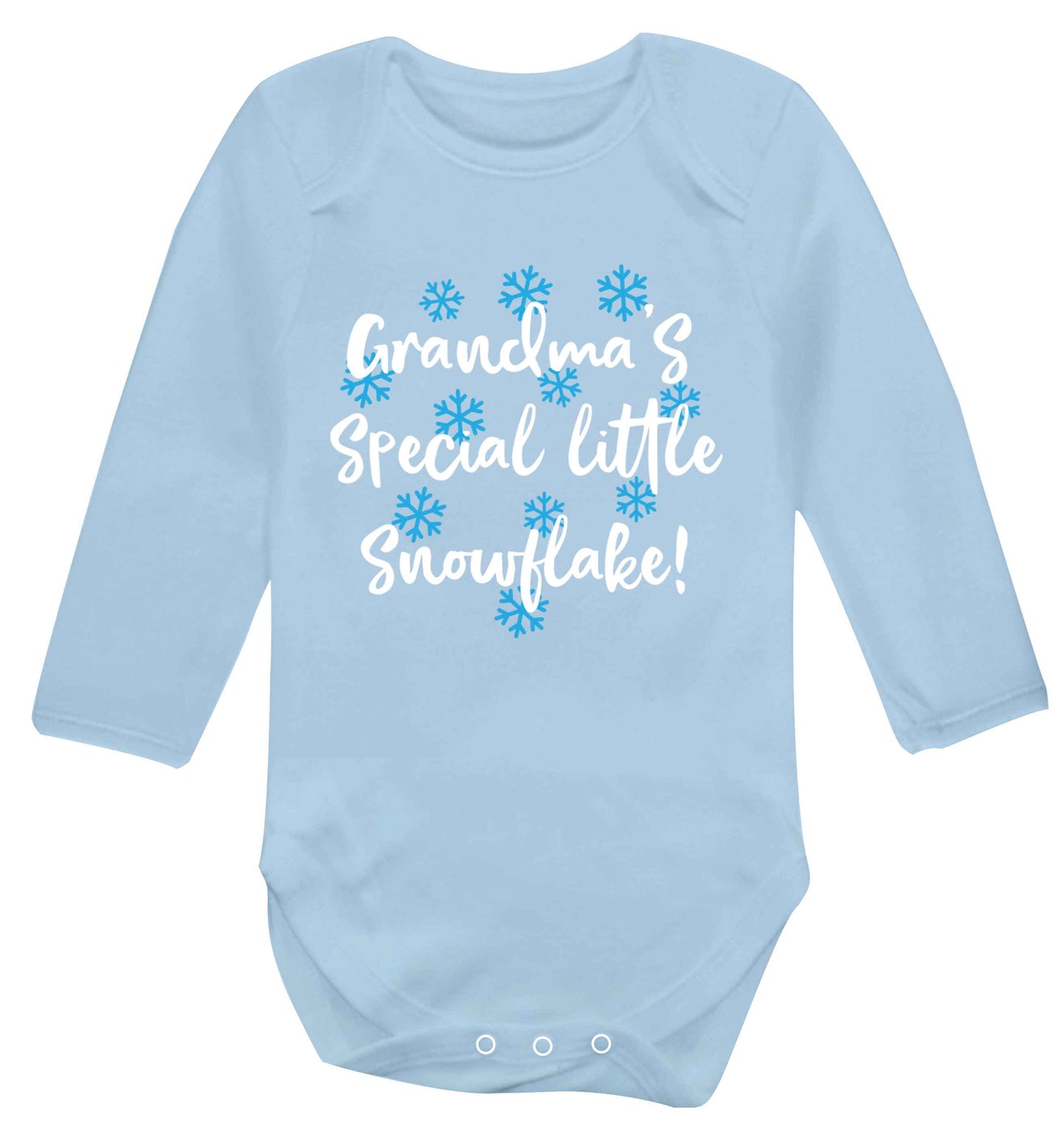 Grandma's special little snowflake Baby Vest long sleeved pale blue 6-12 months