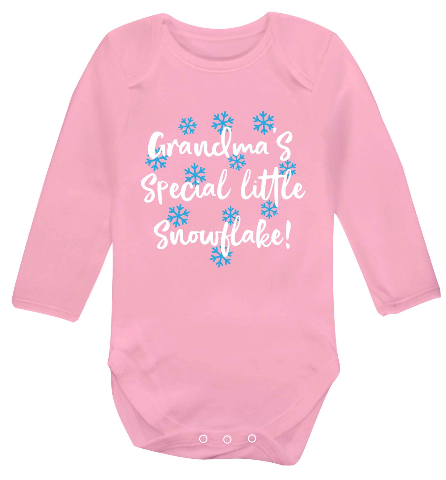 Grandma's special little snowflake Baby Vest long sleeved pale pink 6-12 months