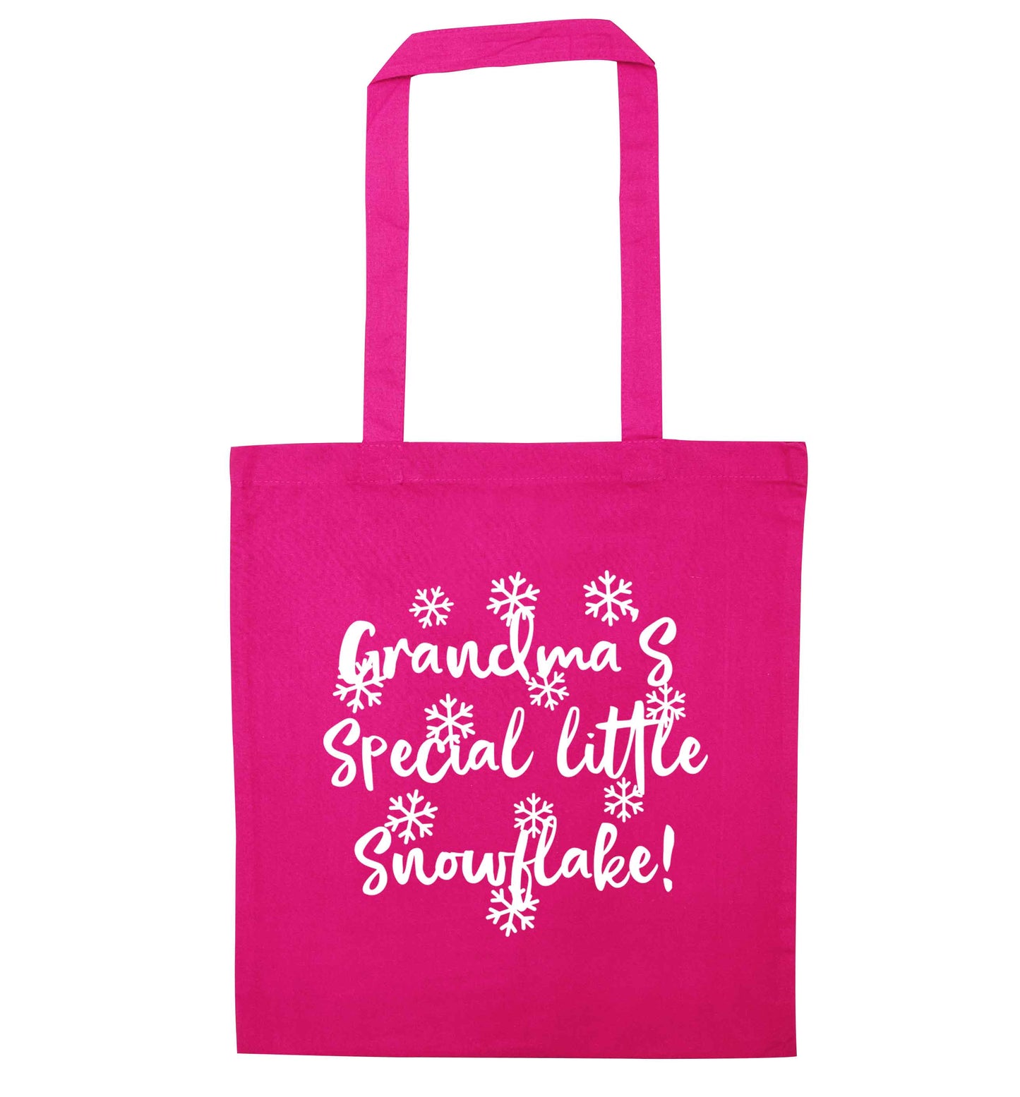 Grandma's special little snowflake pink tote bag