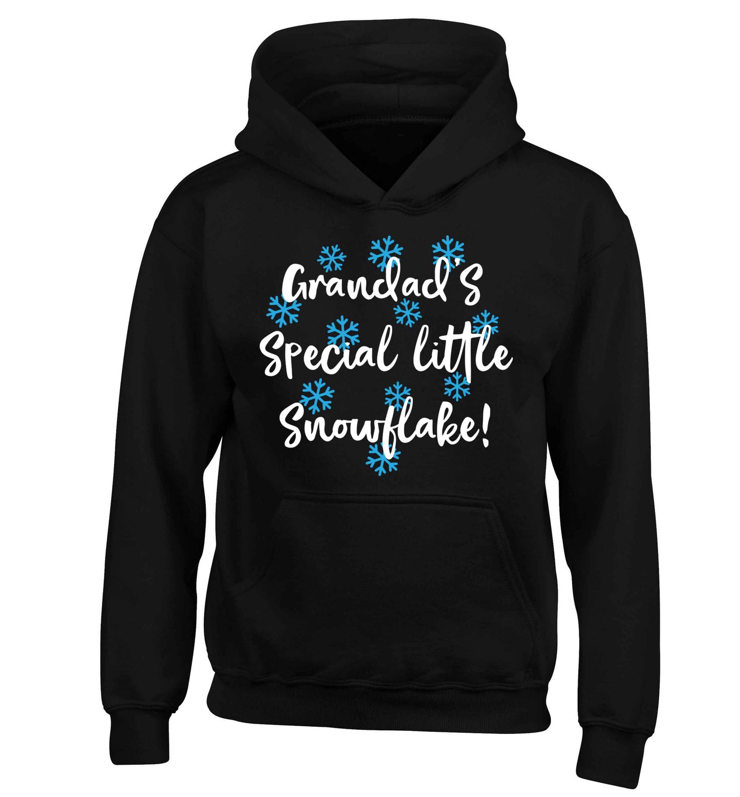 Grandad's special little snowflake children's black hoodie 12-13 Years