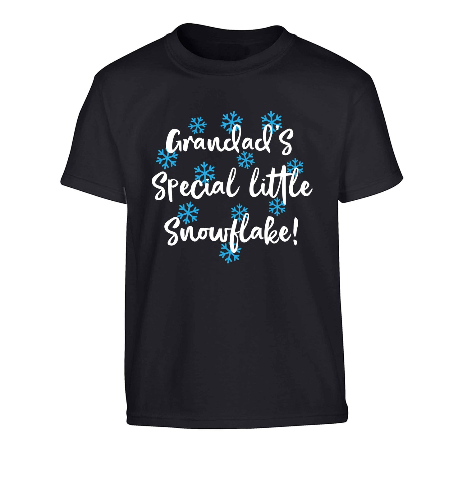 Grandad's special little snowflake Children's black Tshirt 12-13 Years