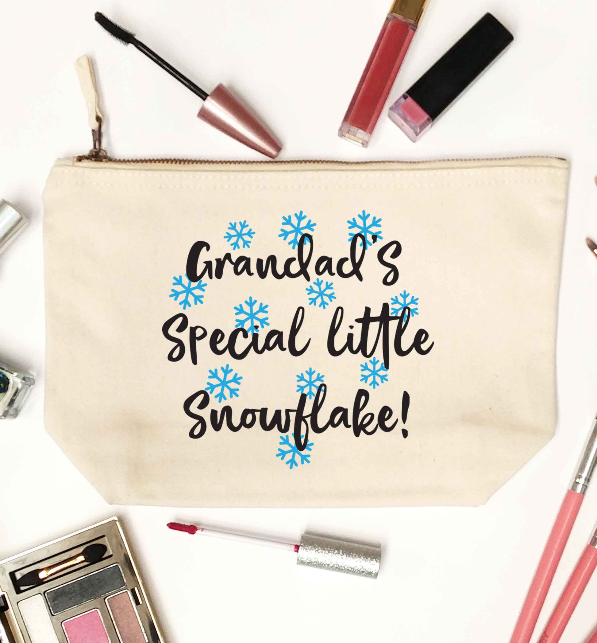Grandad's special little snowflake natural makeup bag