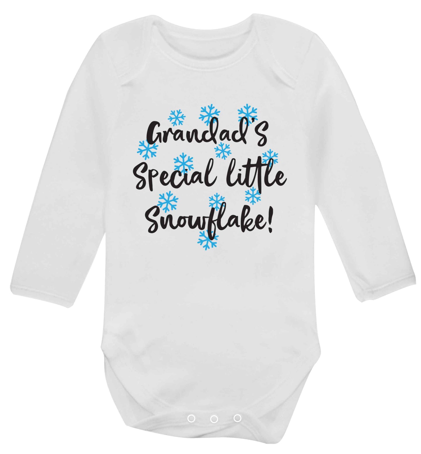 Grandad's special little snowflake Baby Vest long sleeved white 6-12 months
