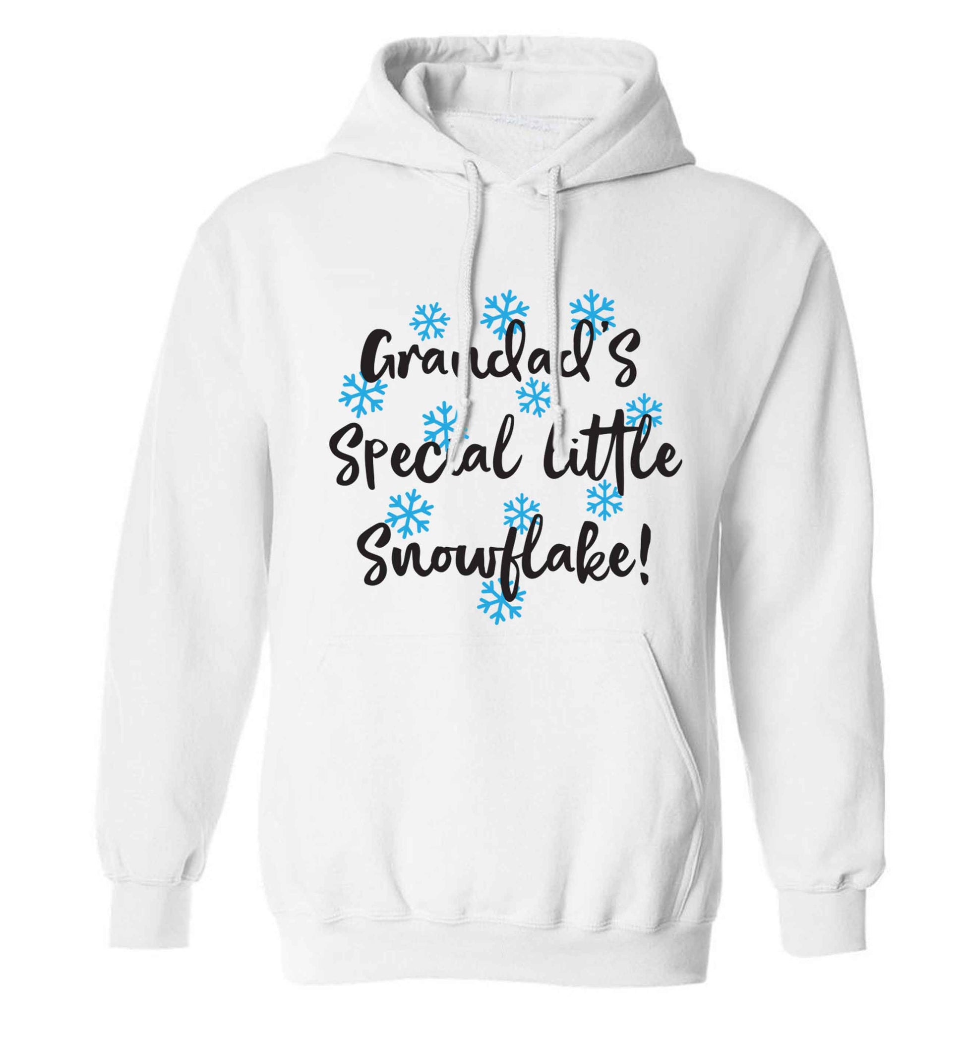 Grandad's special little snowflake adults unisex white hoodie 2XL