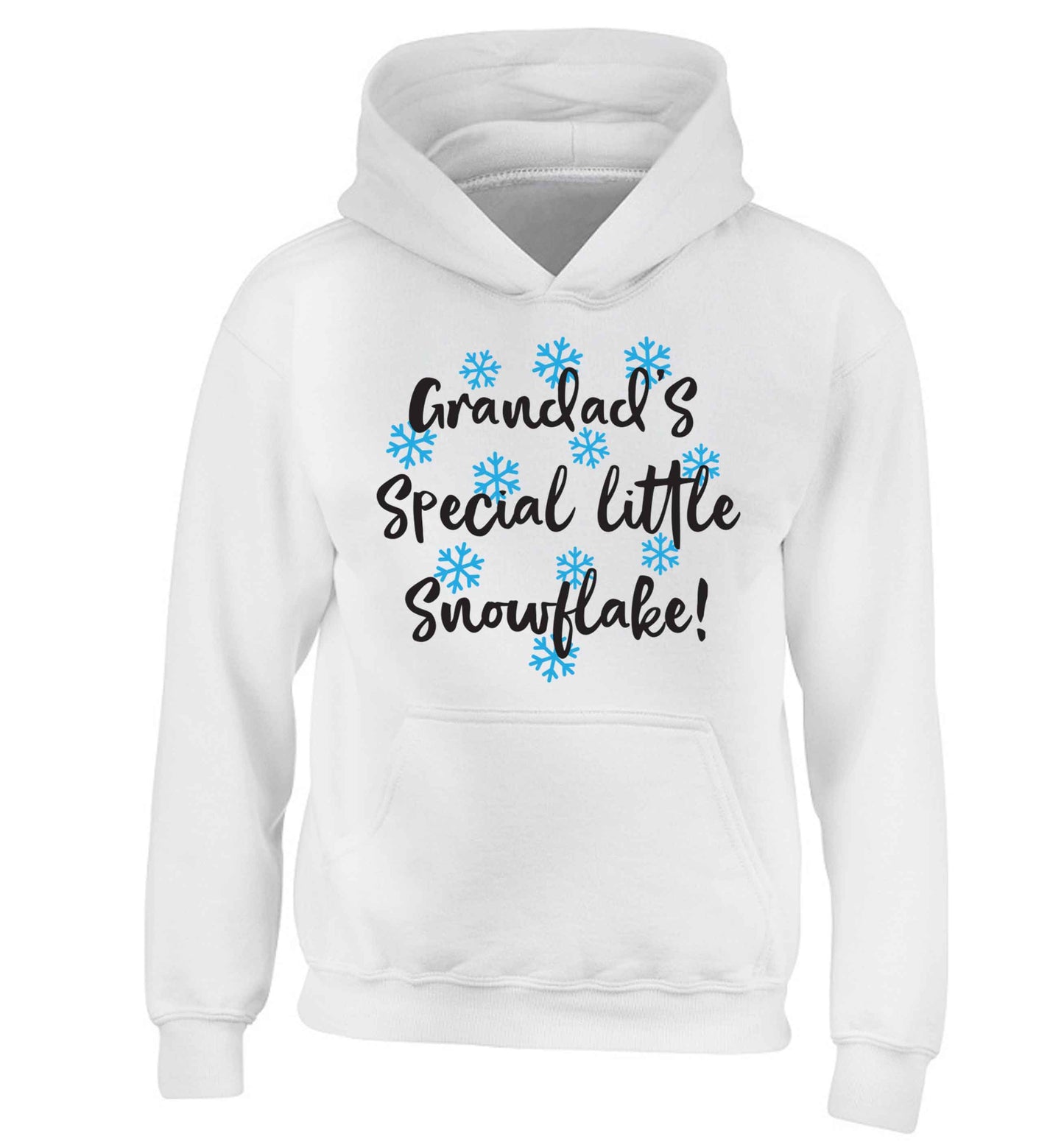 Grandad's special little snowflake children's white hoodie 12-13 Years