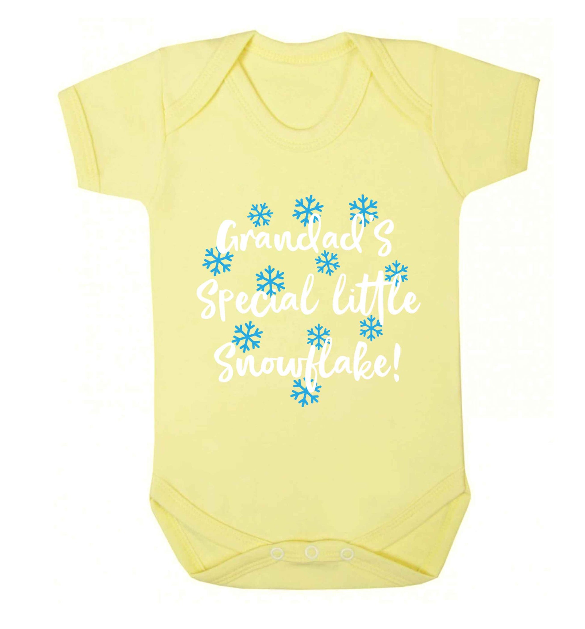 Grandad's special little snowflake Baby Vest pale yellow 18-24 months
