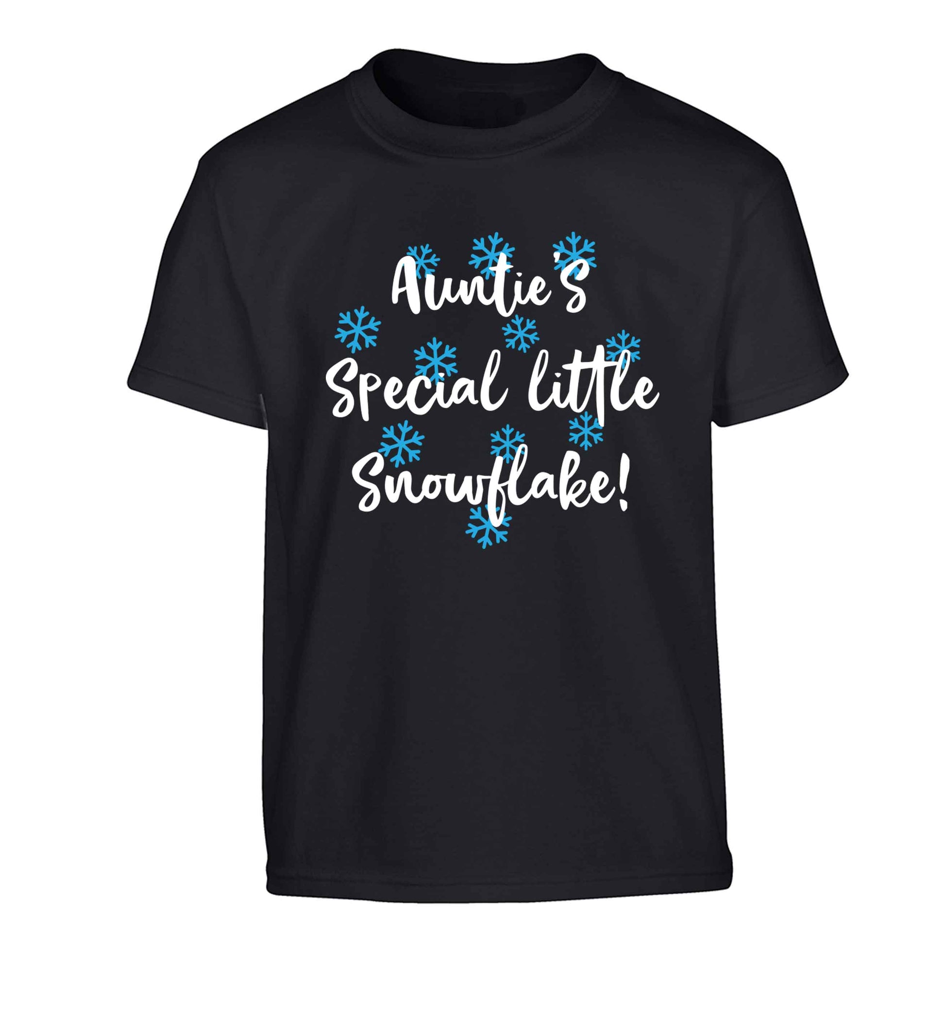 Auntie's special little snowflake Children's black Tshirt 12-13 Years