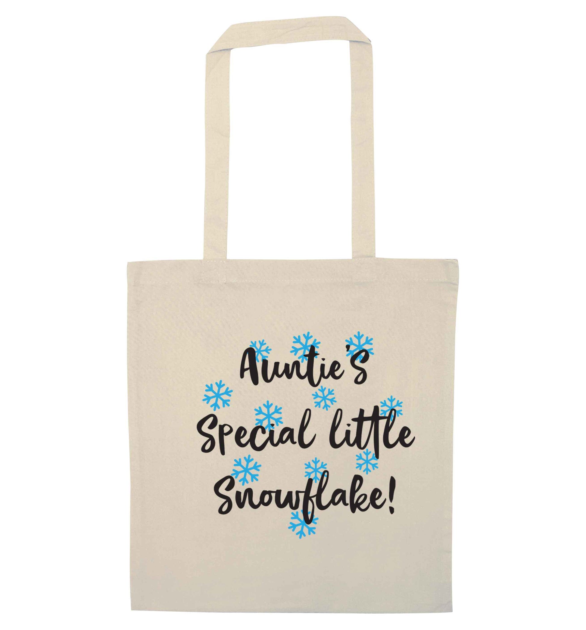 Auntie's special little snowflake natural tote bag