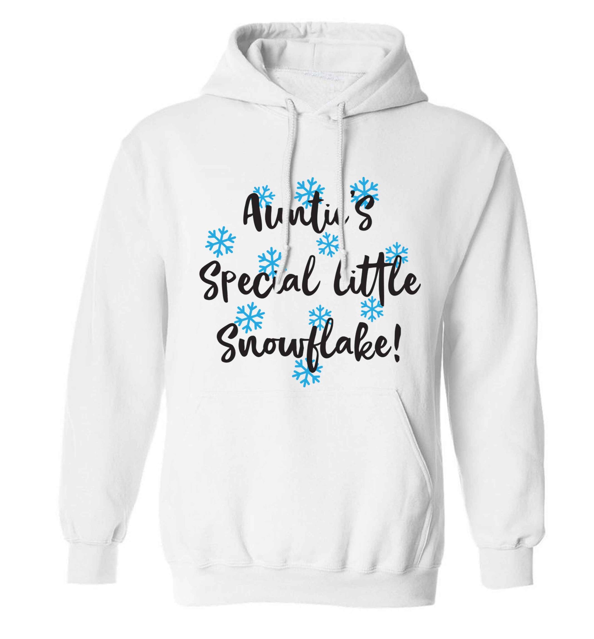 Auntie's special little snowflake adults unisex white hoodie 2XL