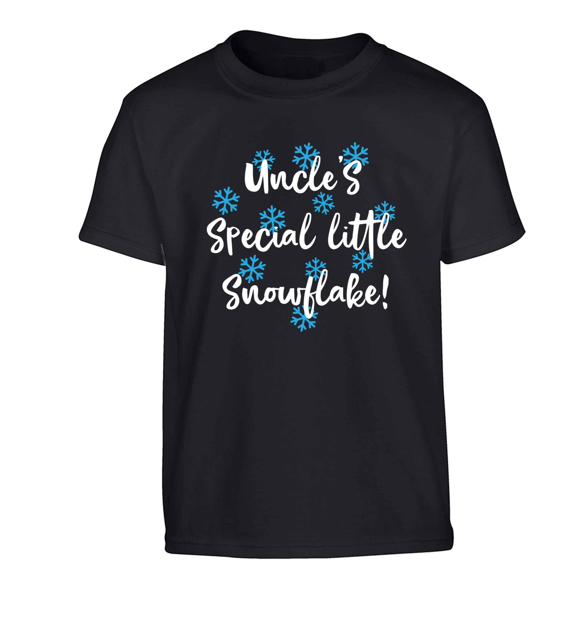 Uncle's special little snowflake Children's black Tshirt 12-13 Years