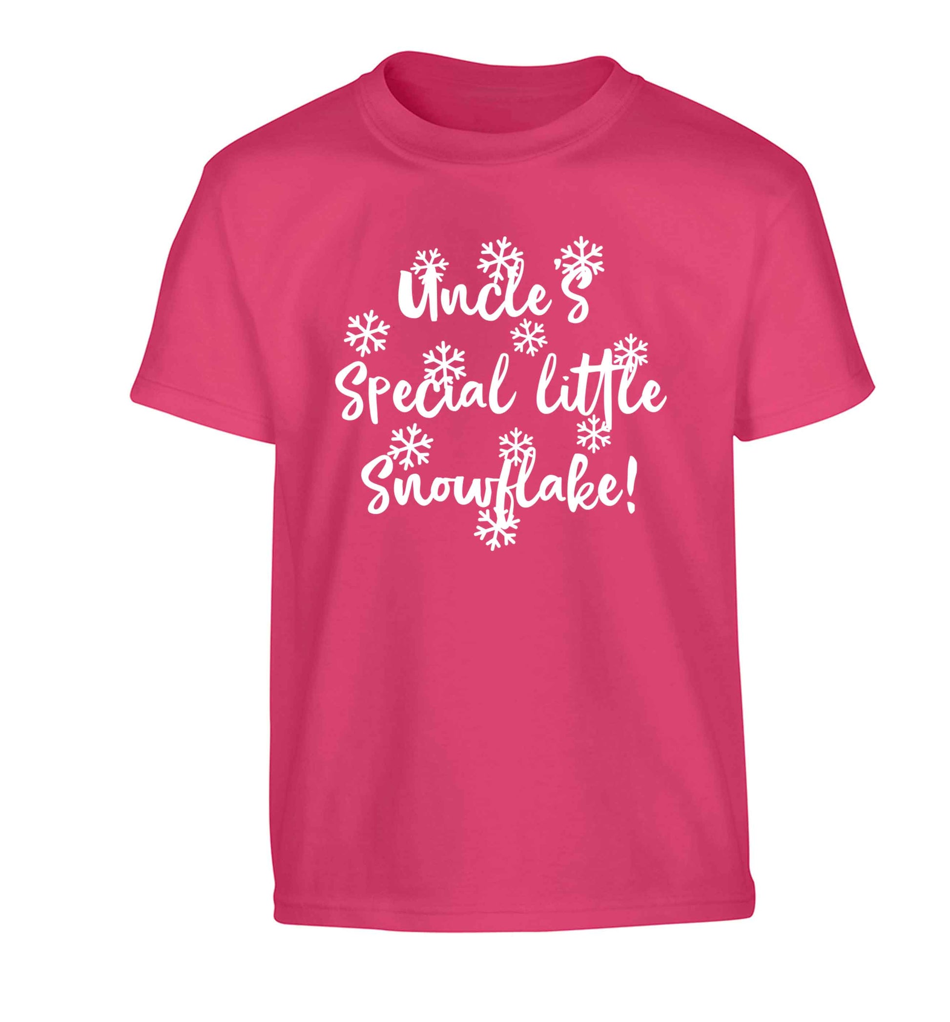 Uncle's special little snowflake Children's pink Tshirt 12-13 Years