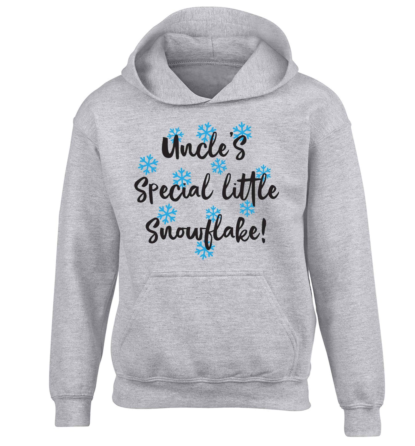 Uncle's special little snowflake children's grey hoodie 12-13 Years