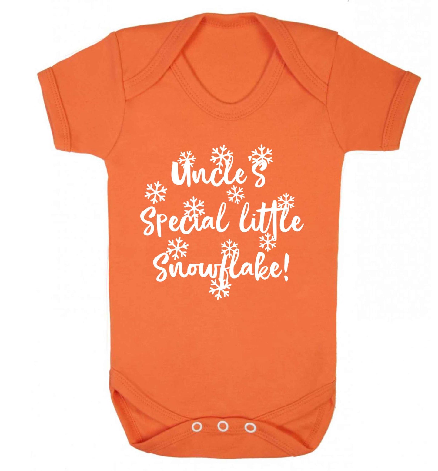 Uncle's special little snowflake Baby Vest orange 18-24 months