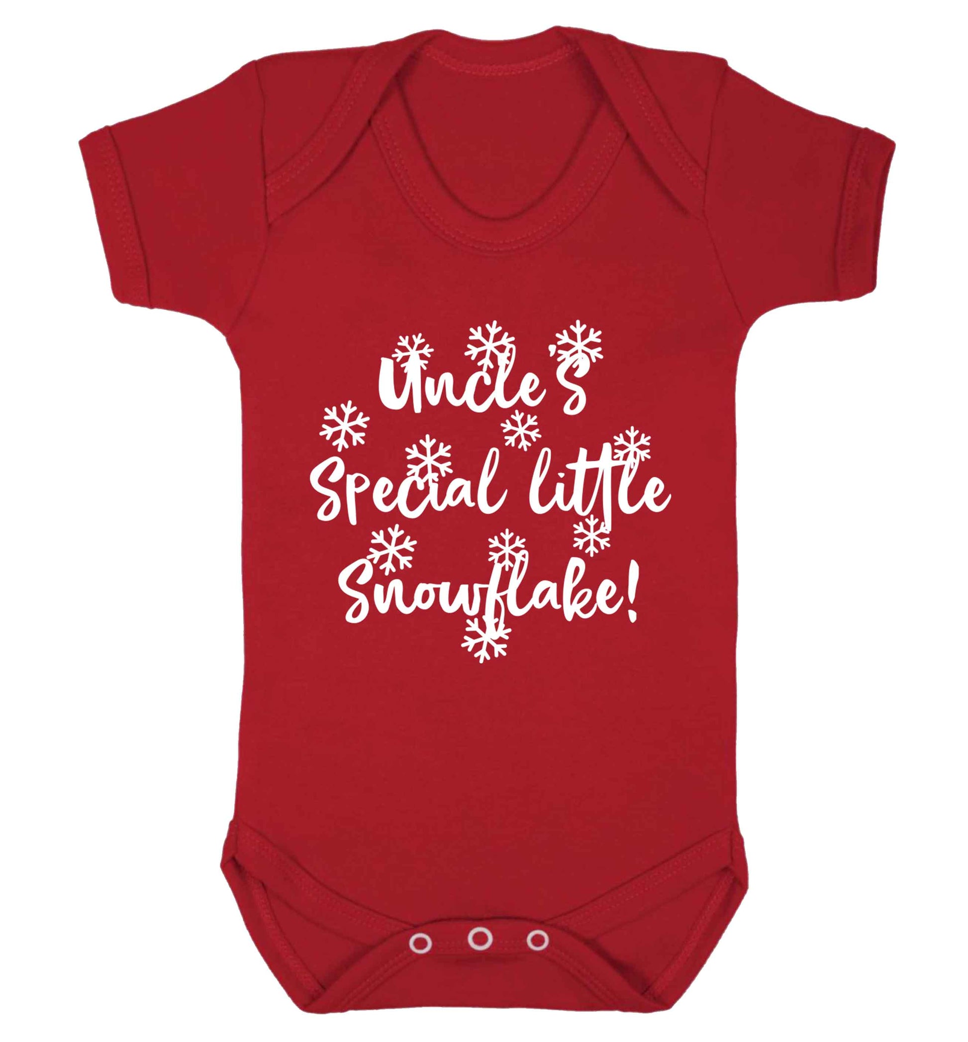 Uncle's special little snowflake Baby Vest red 18-24 months