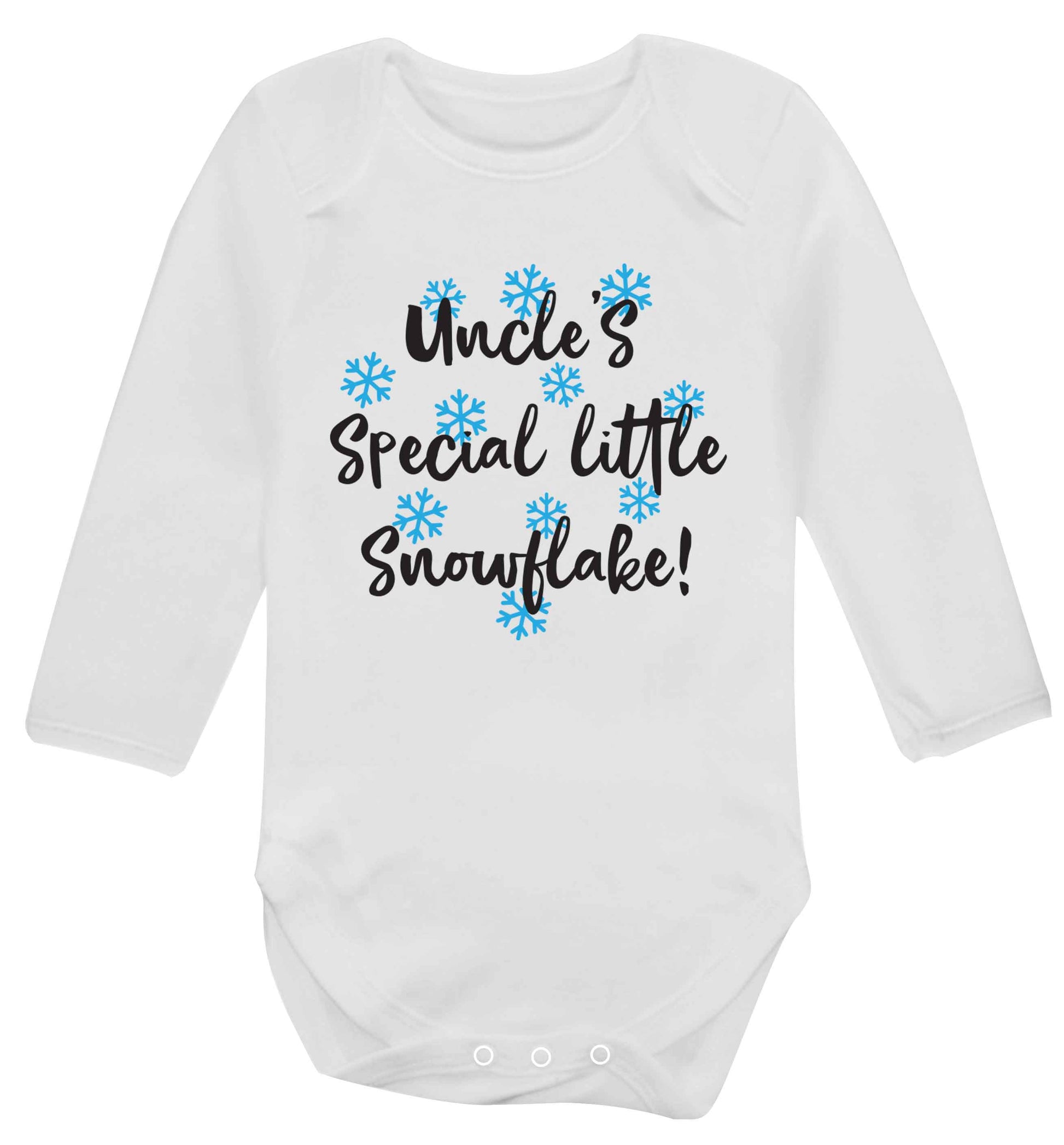 Uncle's special little snowflake Baby Vest long sleeved white 6-12 months