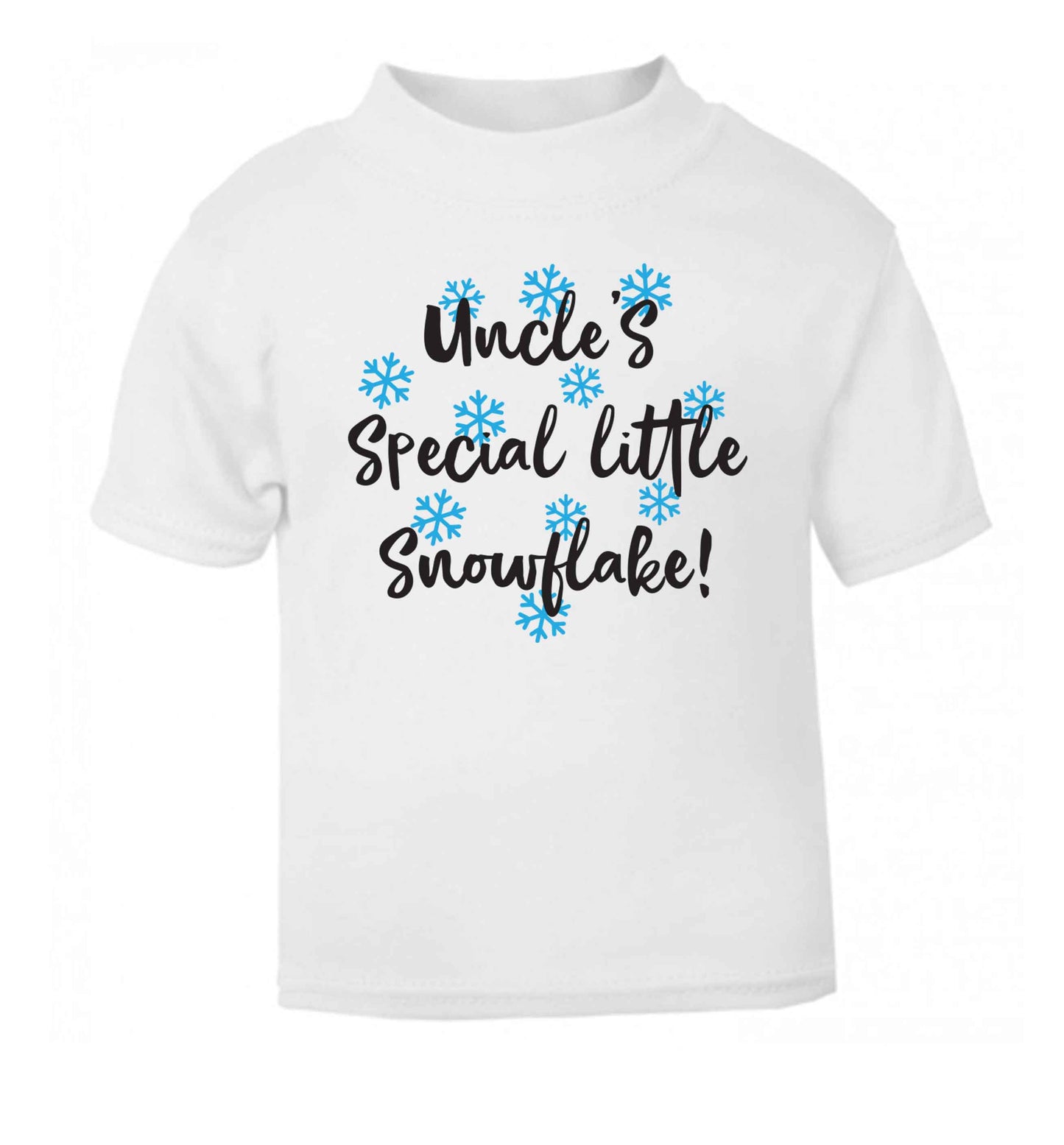 Uncle's special little snowflake white Baby Toddler Tshirt 2 Years