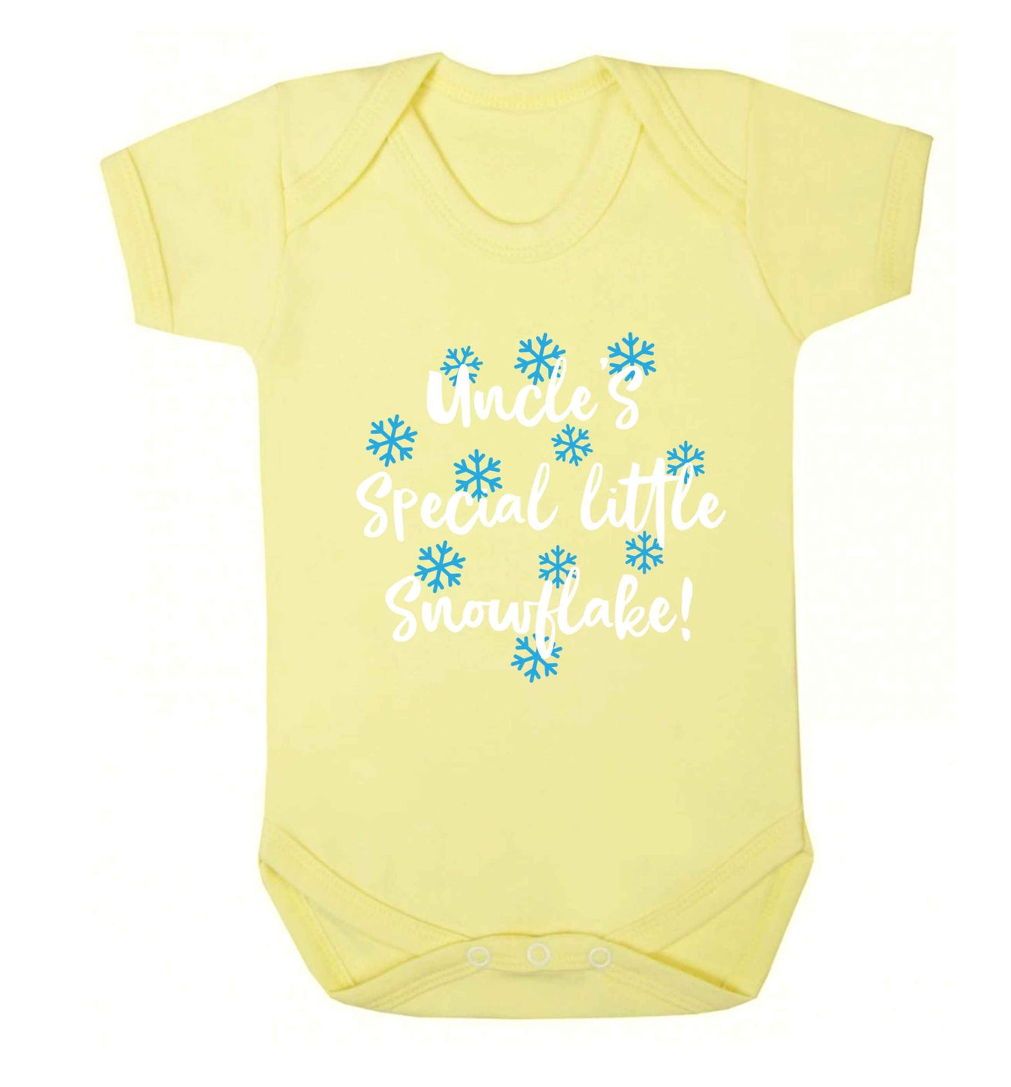Uncle's special little snowflake Baby Vest pale yellow 18-24 months