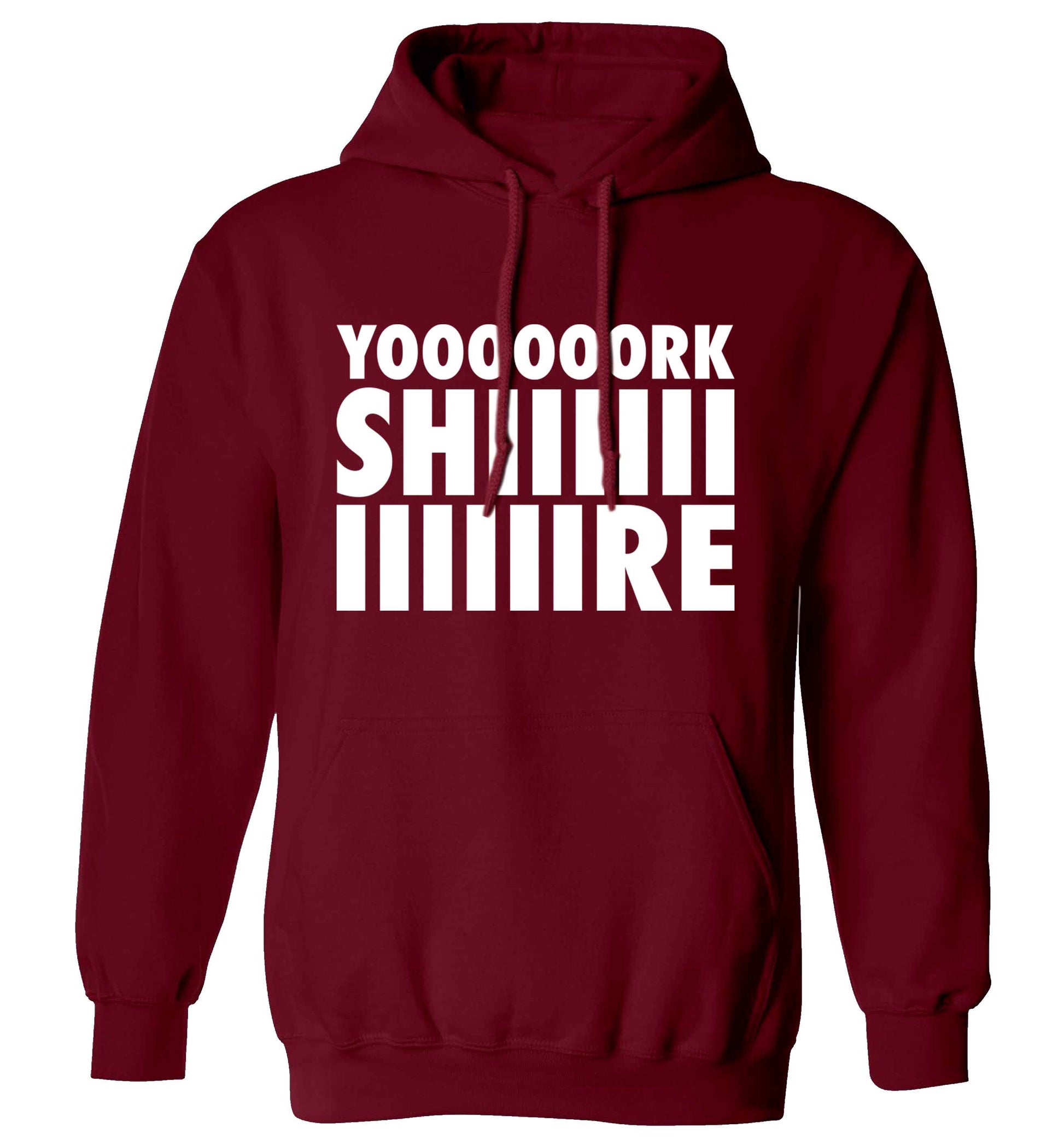 Yoooorkshiiiiire adults unisex maroon hoodie 2XL