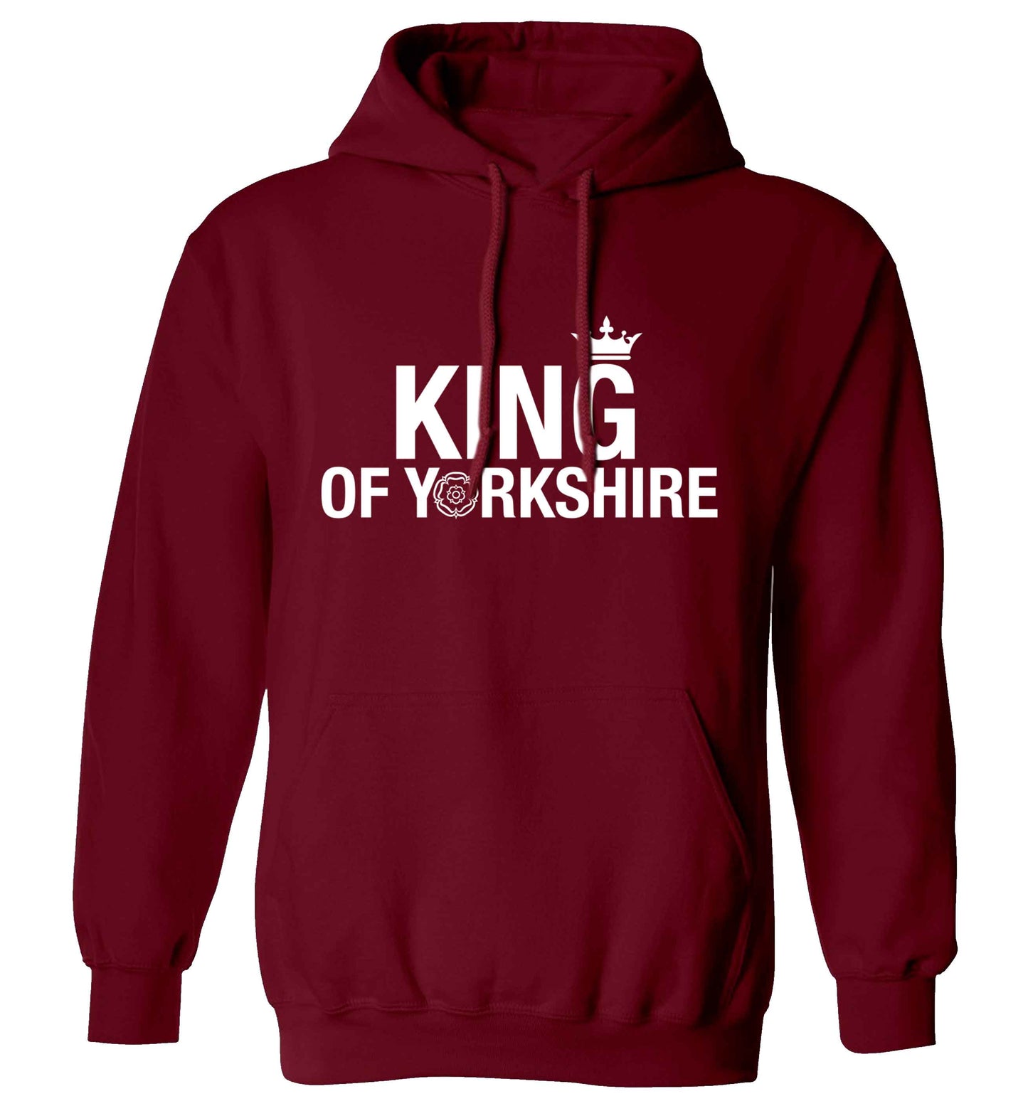 King of Yorkshire adults unisex maroon hoodie 2XL