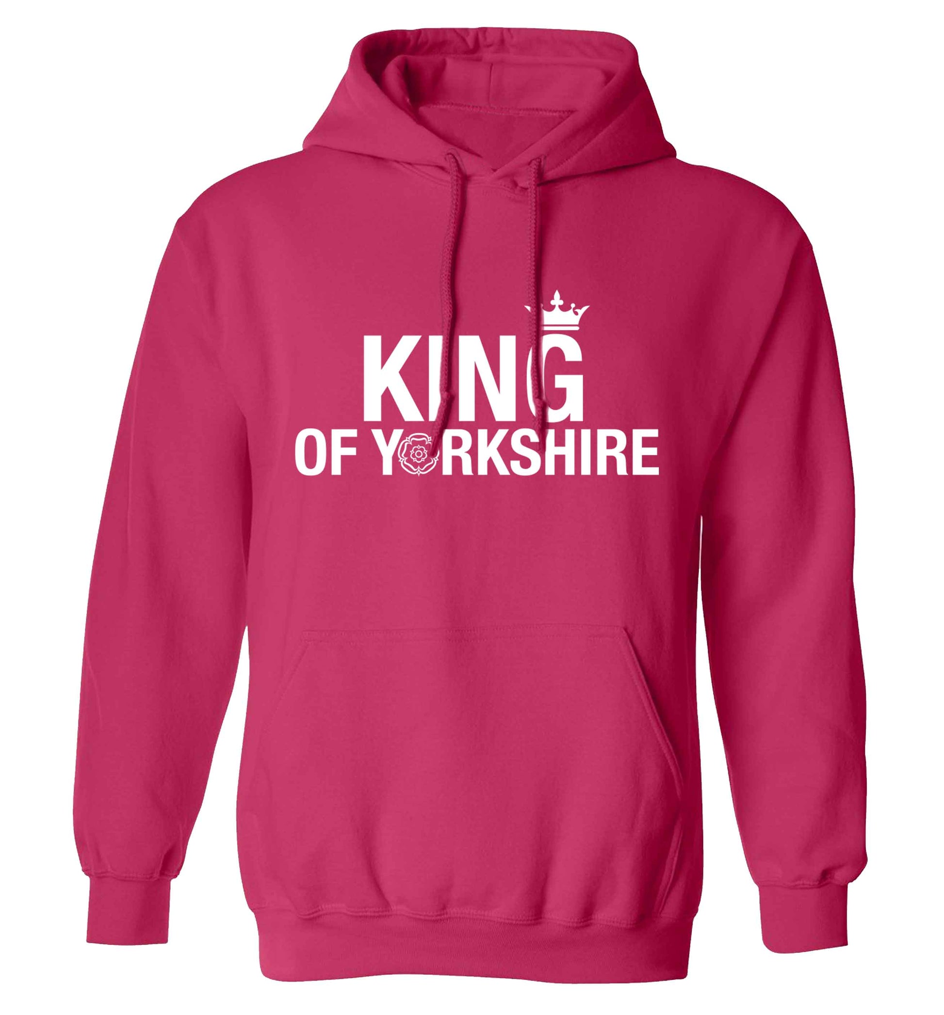 King of Yorkshire adults unisex pink hoodie 2XL