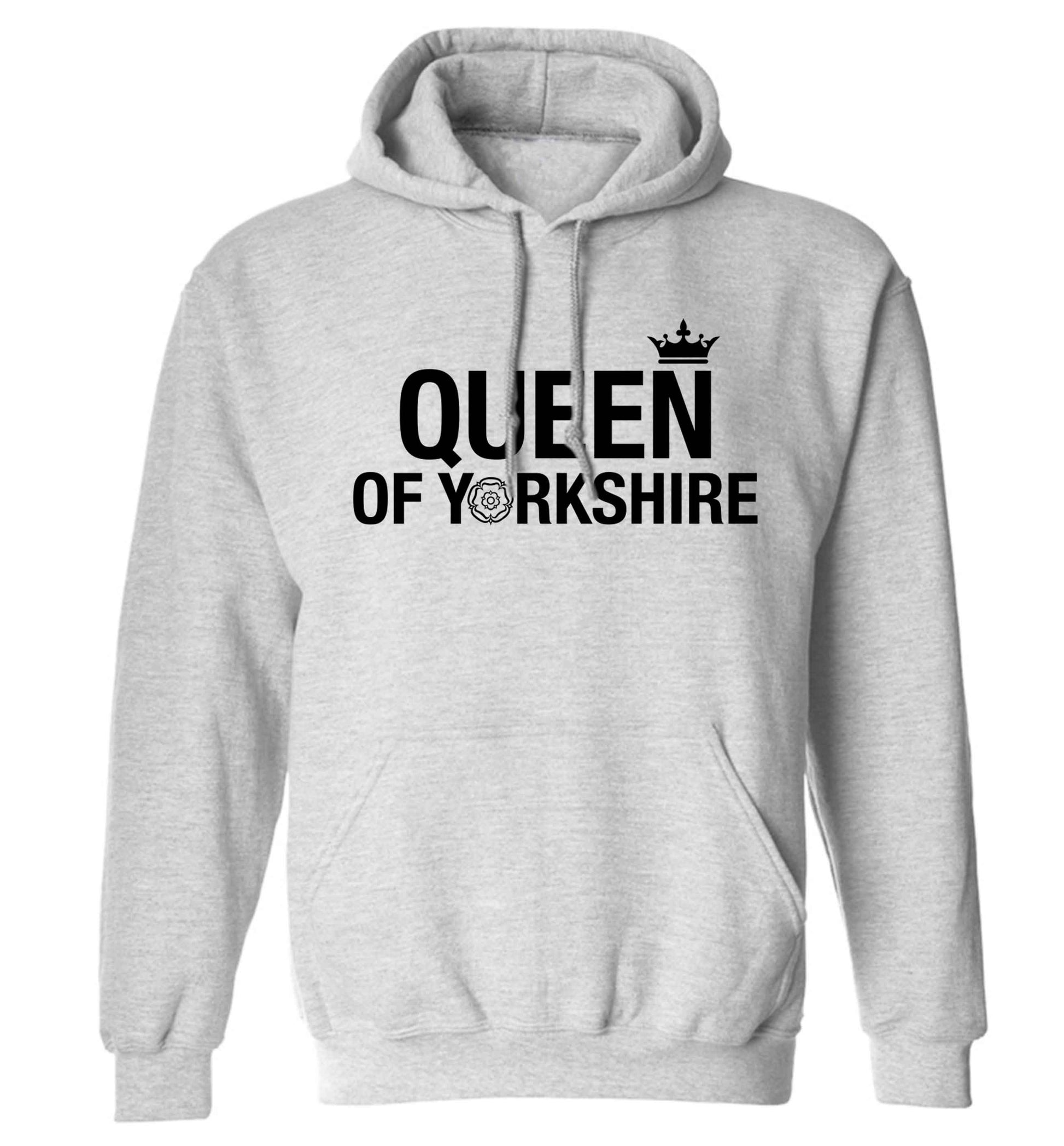 Queen of Yorkshire adults unisex grey hoodie 2XL