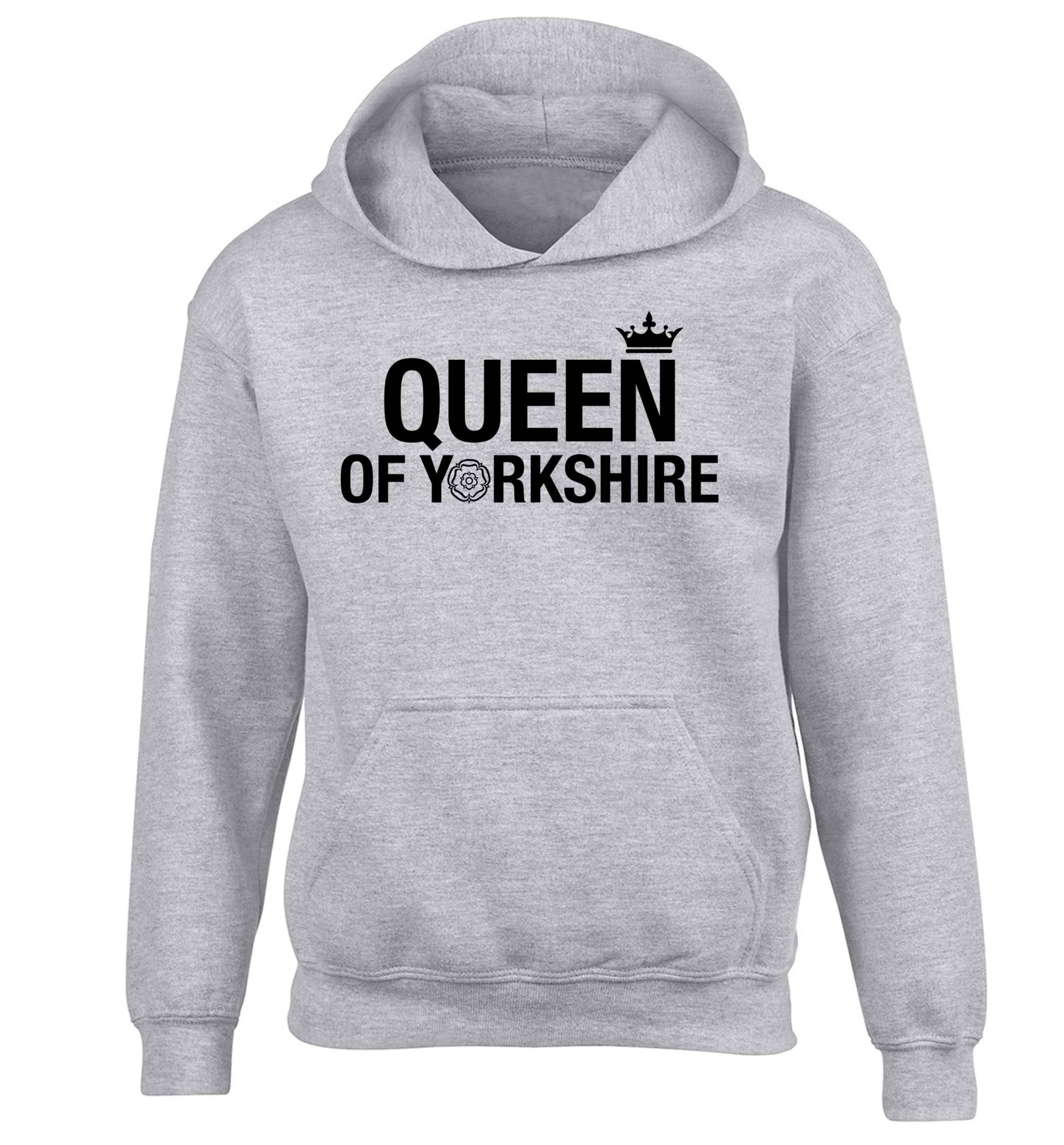 Queen of Yorkshire children's grey hoodie 12-13 Years