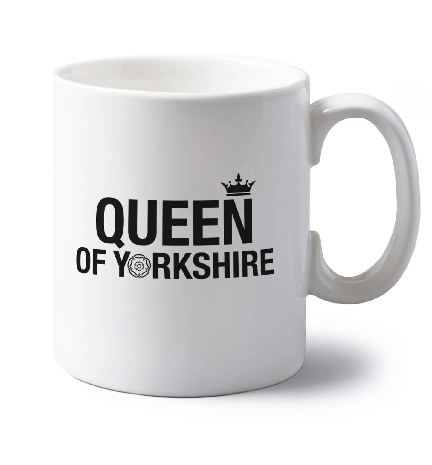 Queen of Yorkshire left handed white ceramic mug 