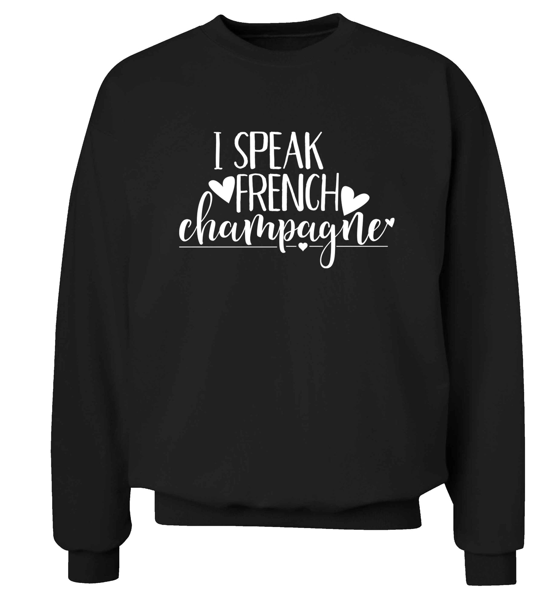 I speak french champagne Adult's unisex black Sweater 2XL