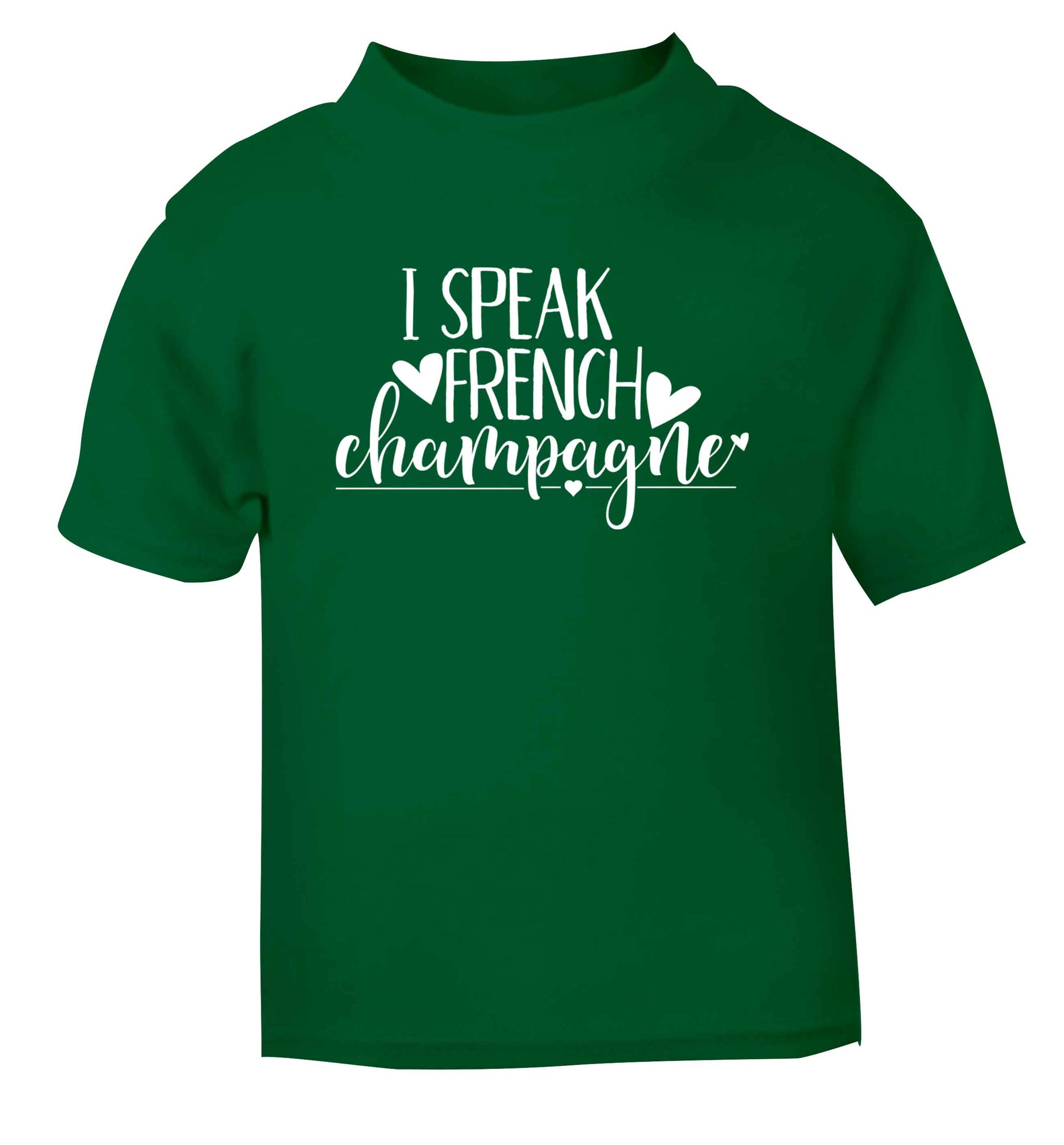 I speak french champagne green Baby Toddler Tshirt 2 Years