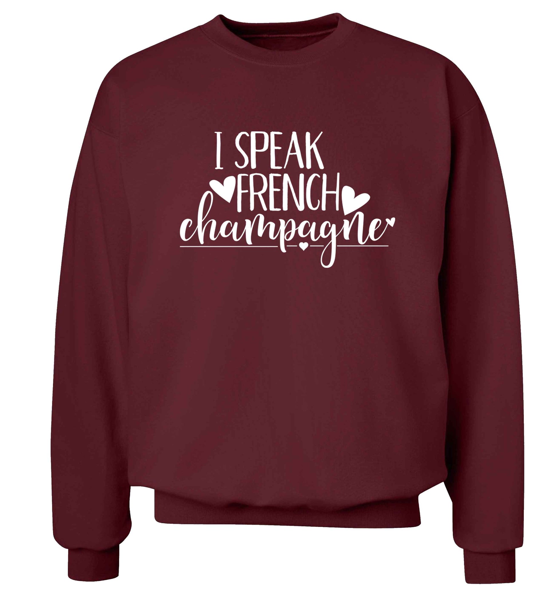 I speak french champagne Adult's unisex maroon Sweater 2XL