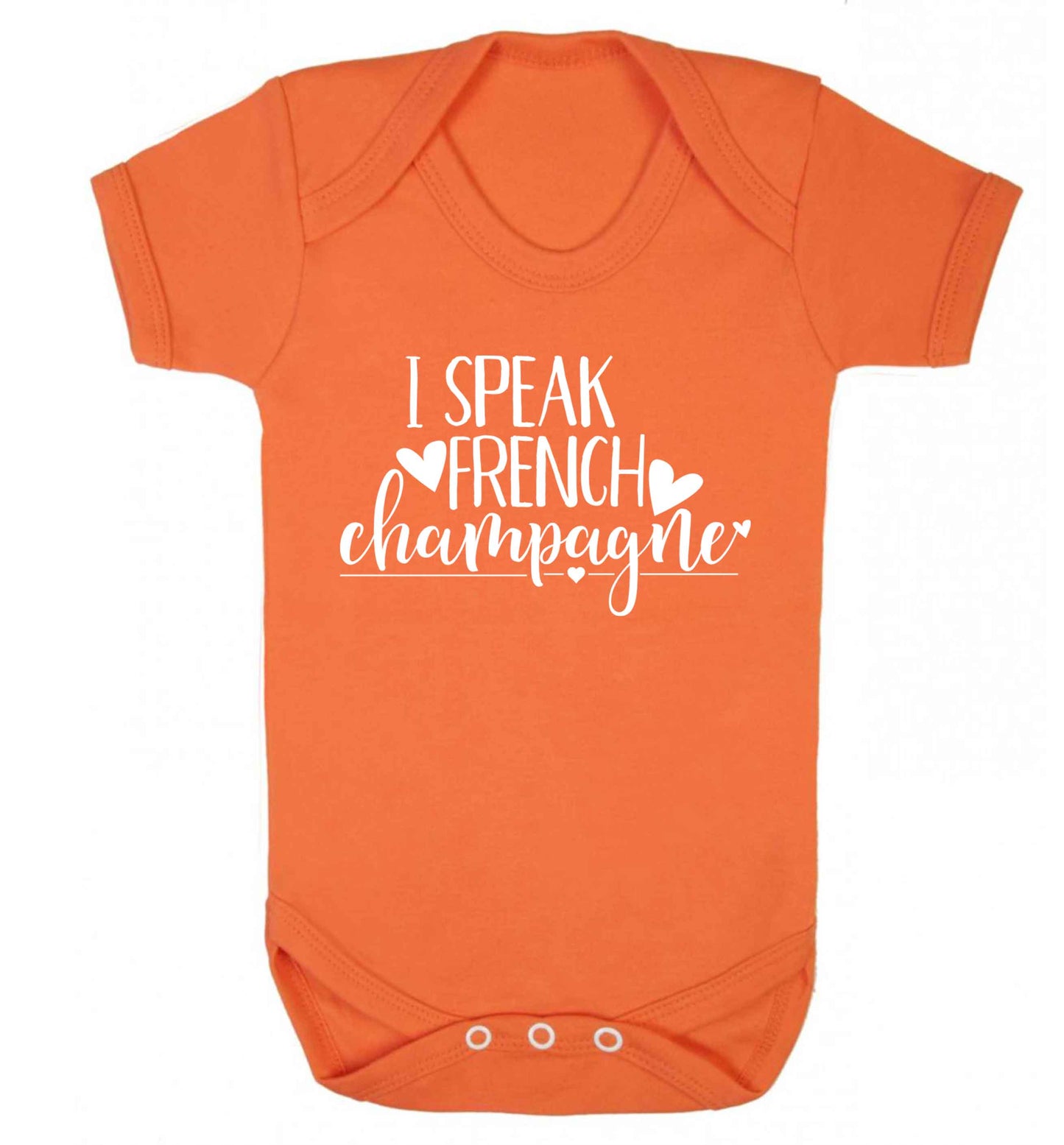 I speak french champagne Baby Vest orange 18-24 months