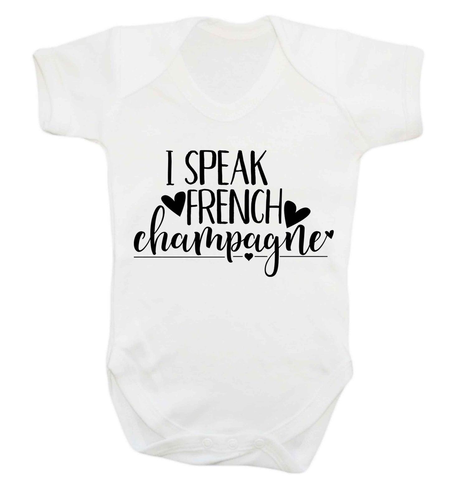 I speak french champagne Baby Vest white 18-24 months
