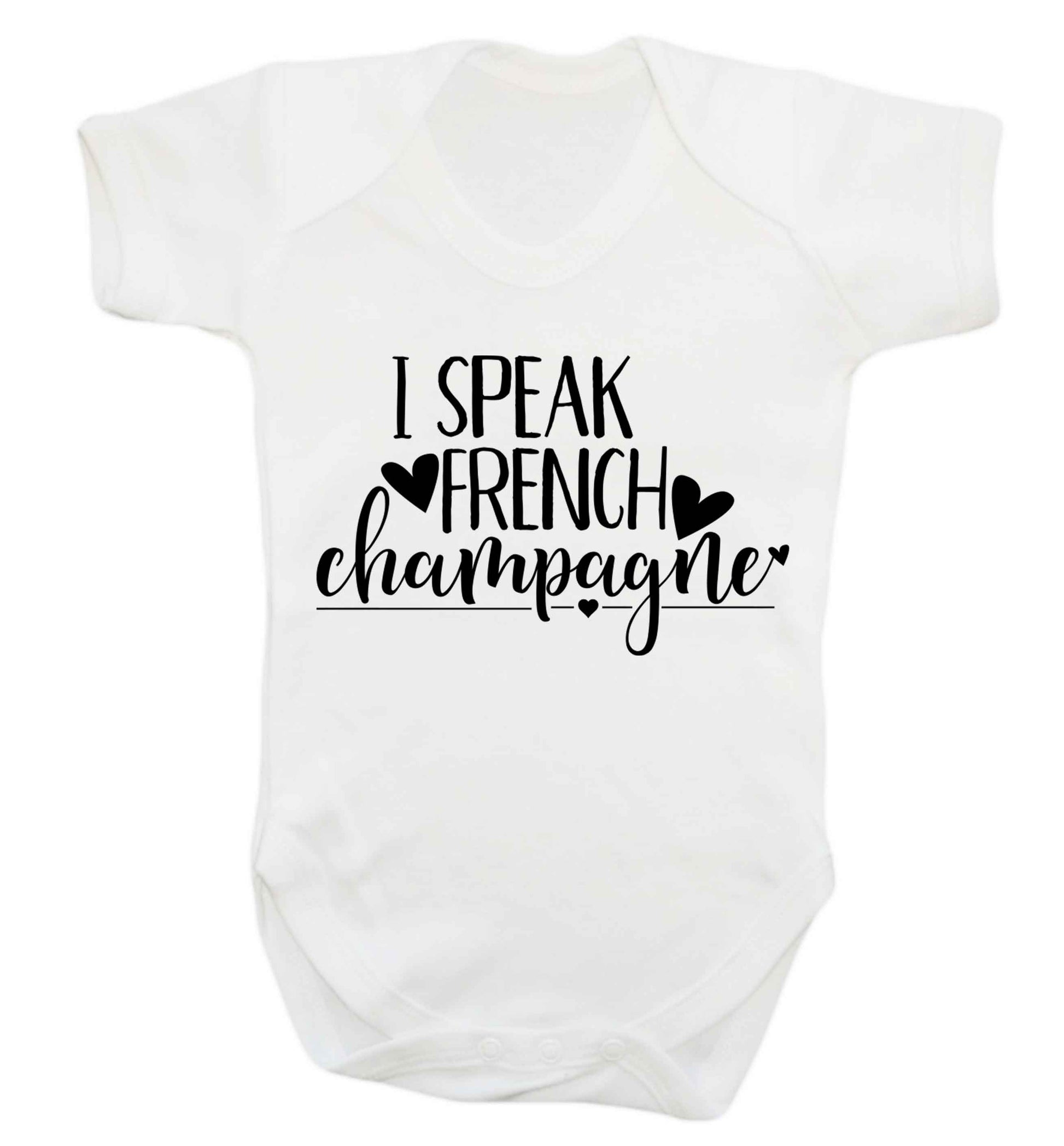 I speak french champagne Baby Vest white 18-24 months