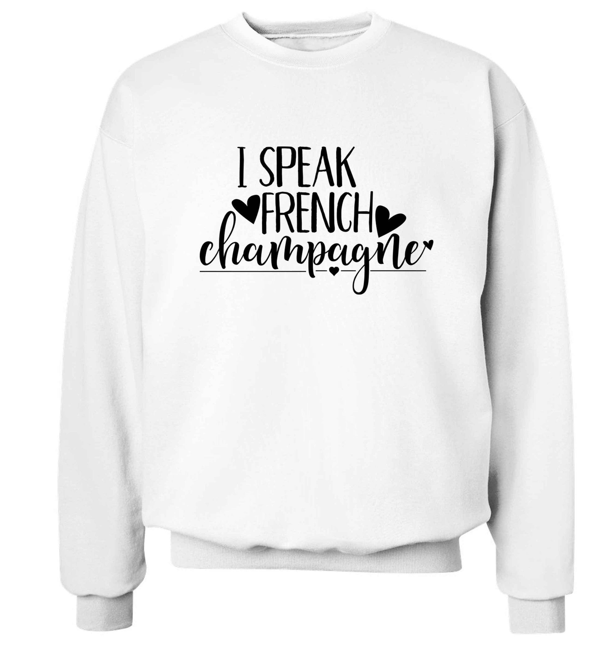 I speak french champagne Adult's unisex white Sweater 2XL