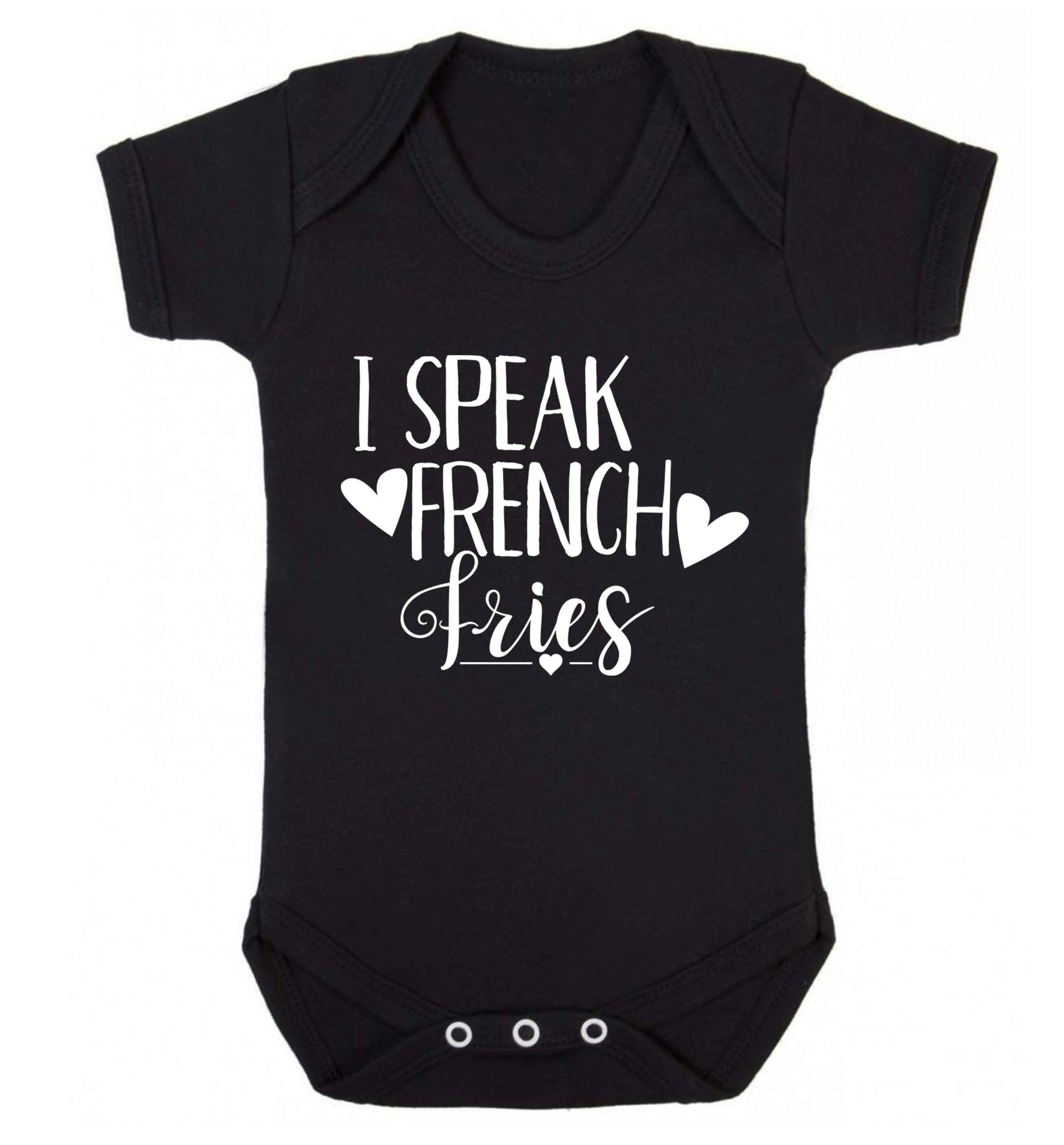 I speak French fries Baby Vest black 18-24 months
