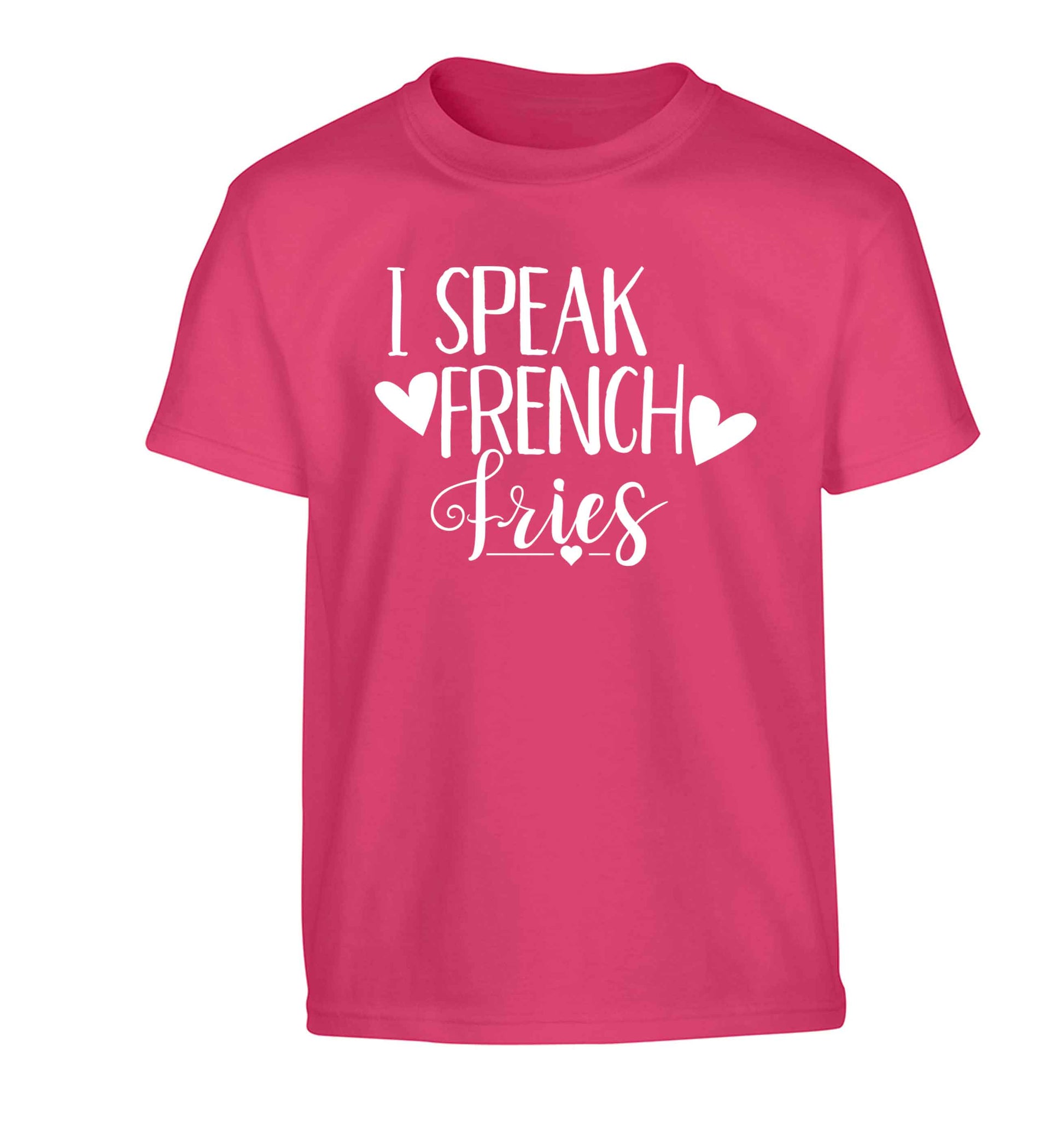 I speak French fries Children's pink Tshirt 12-13 Years