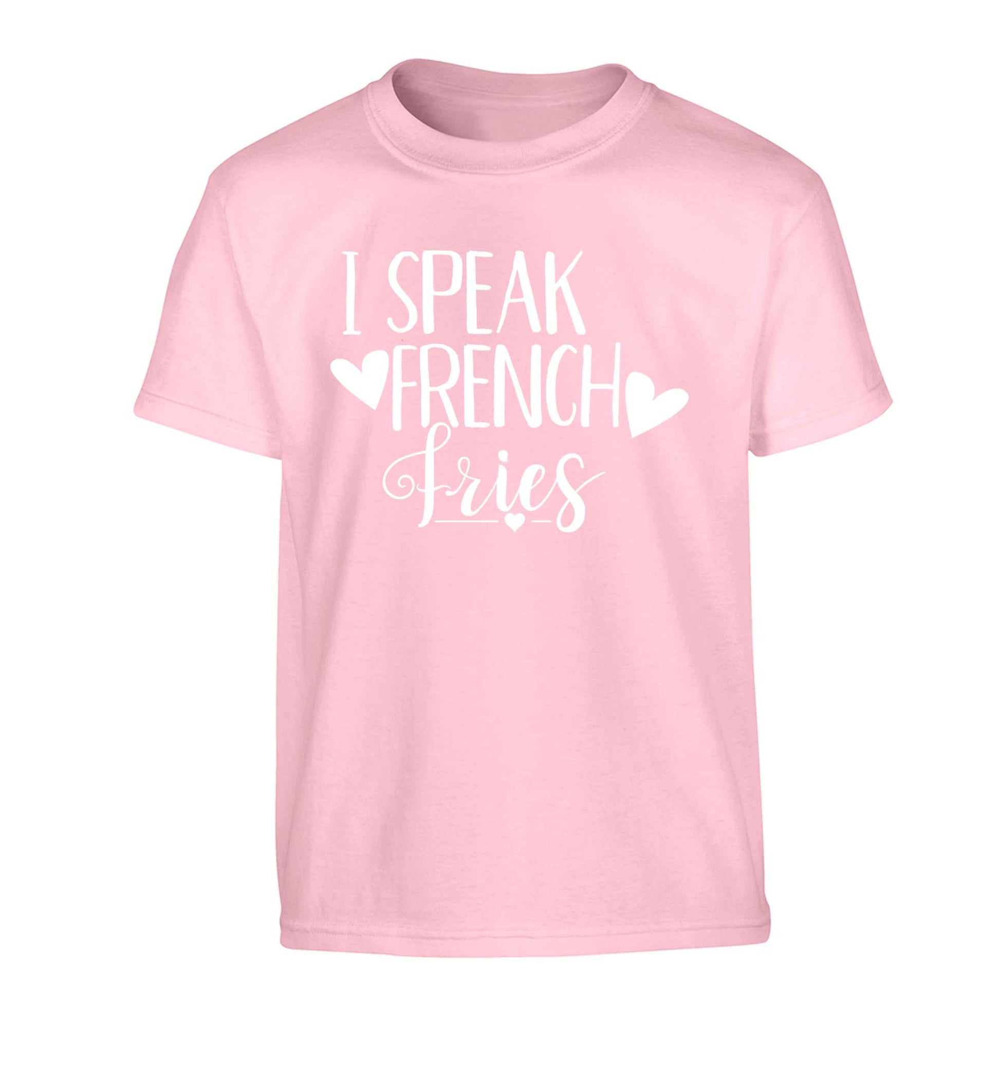 I speak French fries Children's light pink Tshirt 12-13 Years
