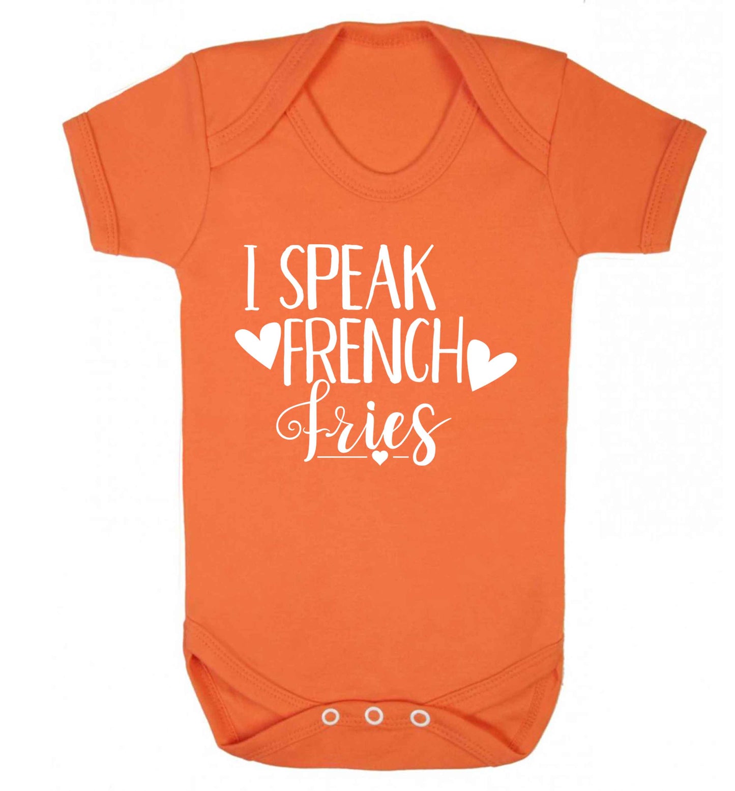 I speak French fries Baby Vest orange 18-24 months