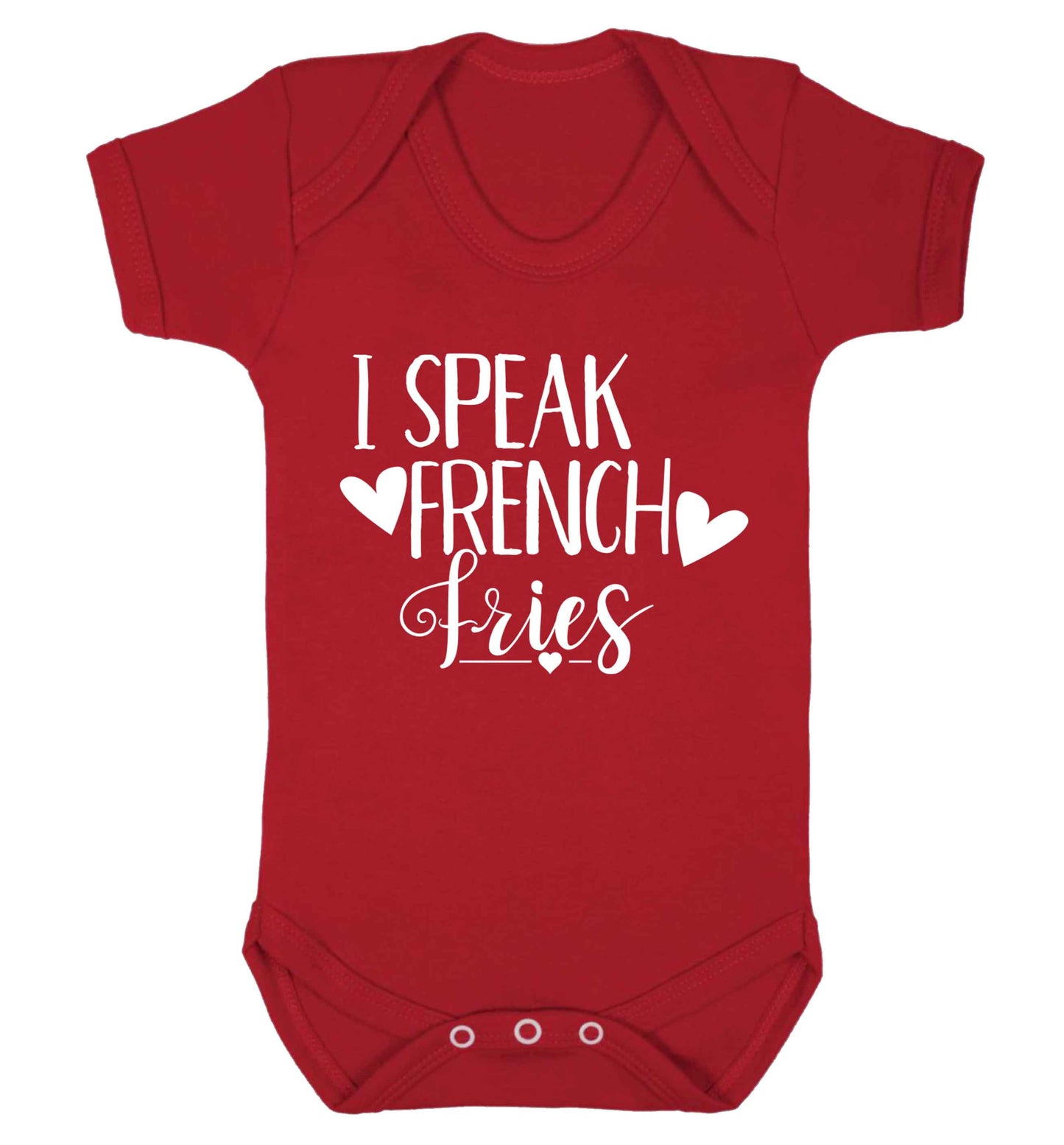 I speak French fries Baby Vest red 18-24 months