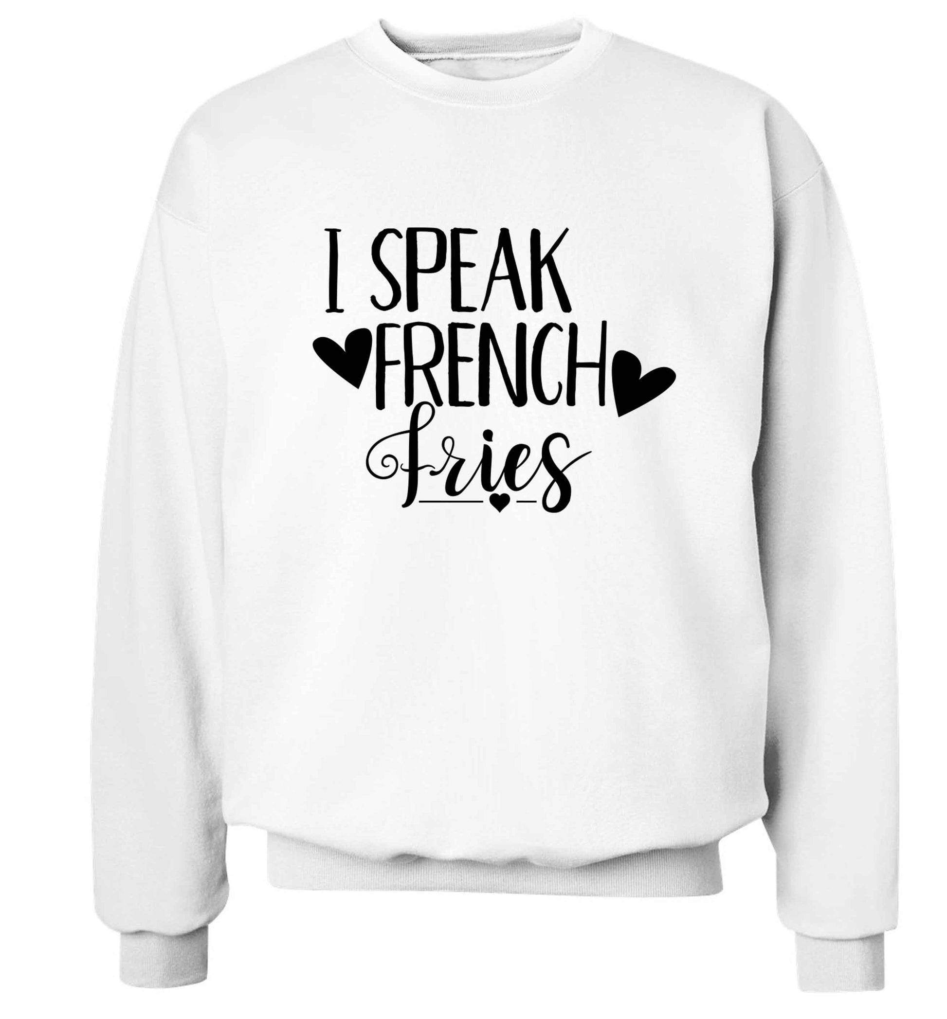 I speak French fries Adult's unisex white Sweater 2XL