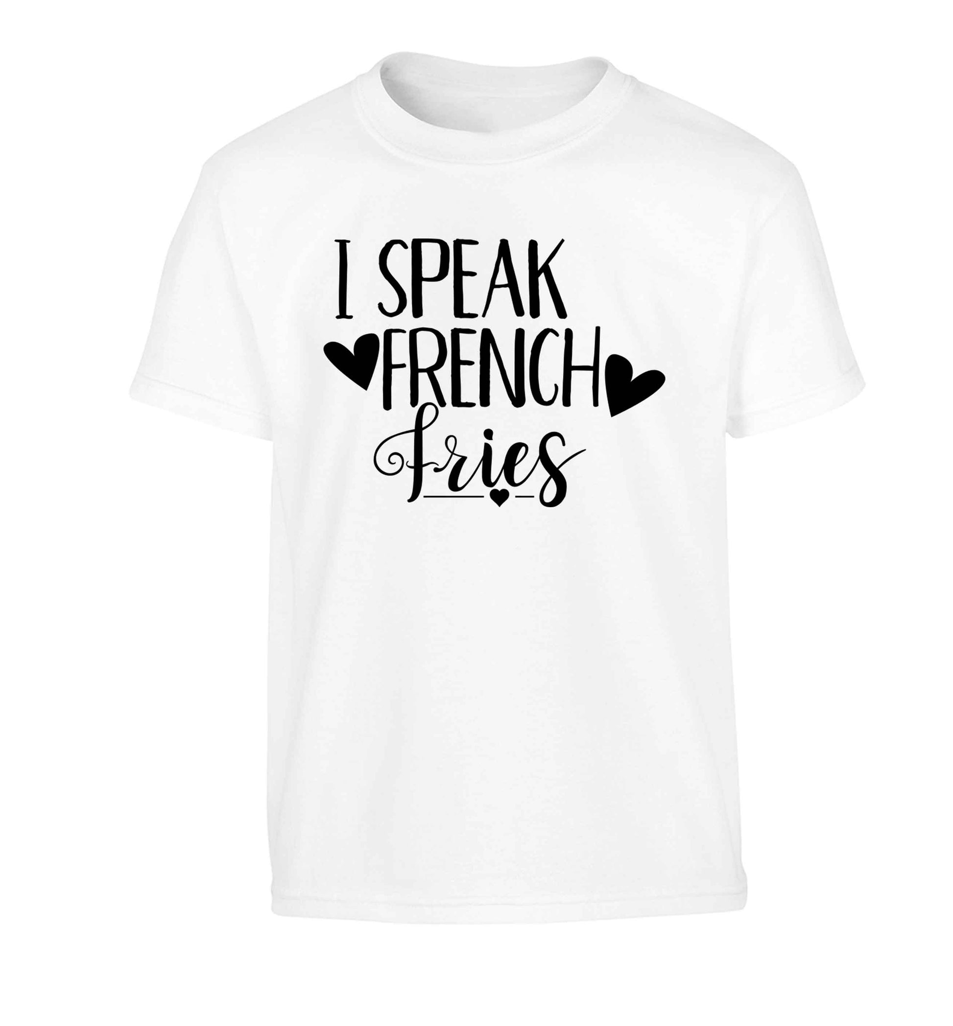 I speak French fries Children's white Tshirt 12-13 Years