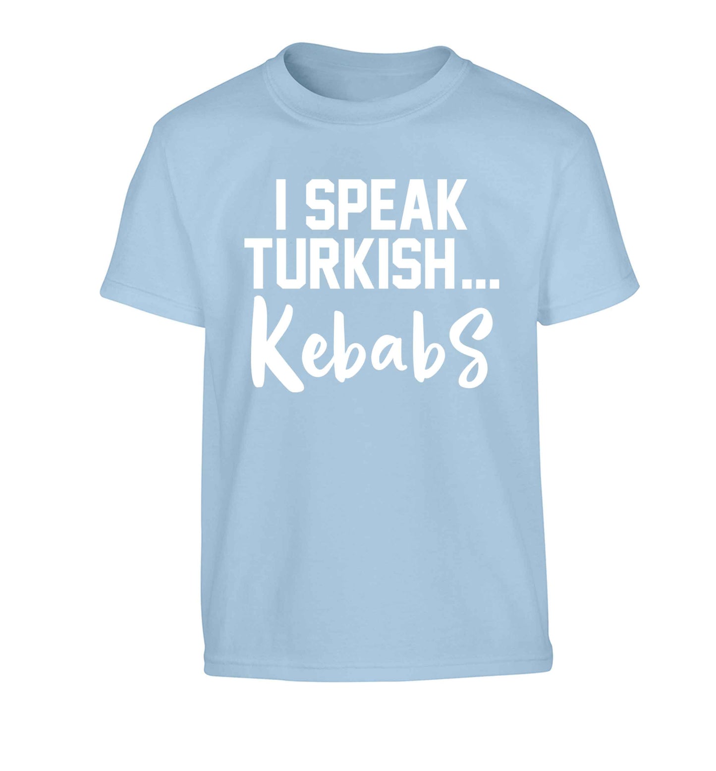 I speak Turkish...kebabs Children's light blue Tshirt 12-13 Years
