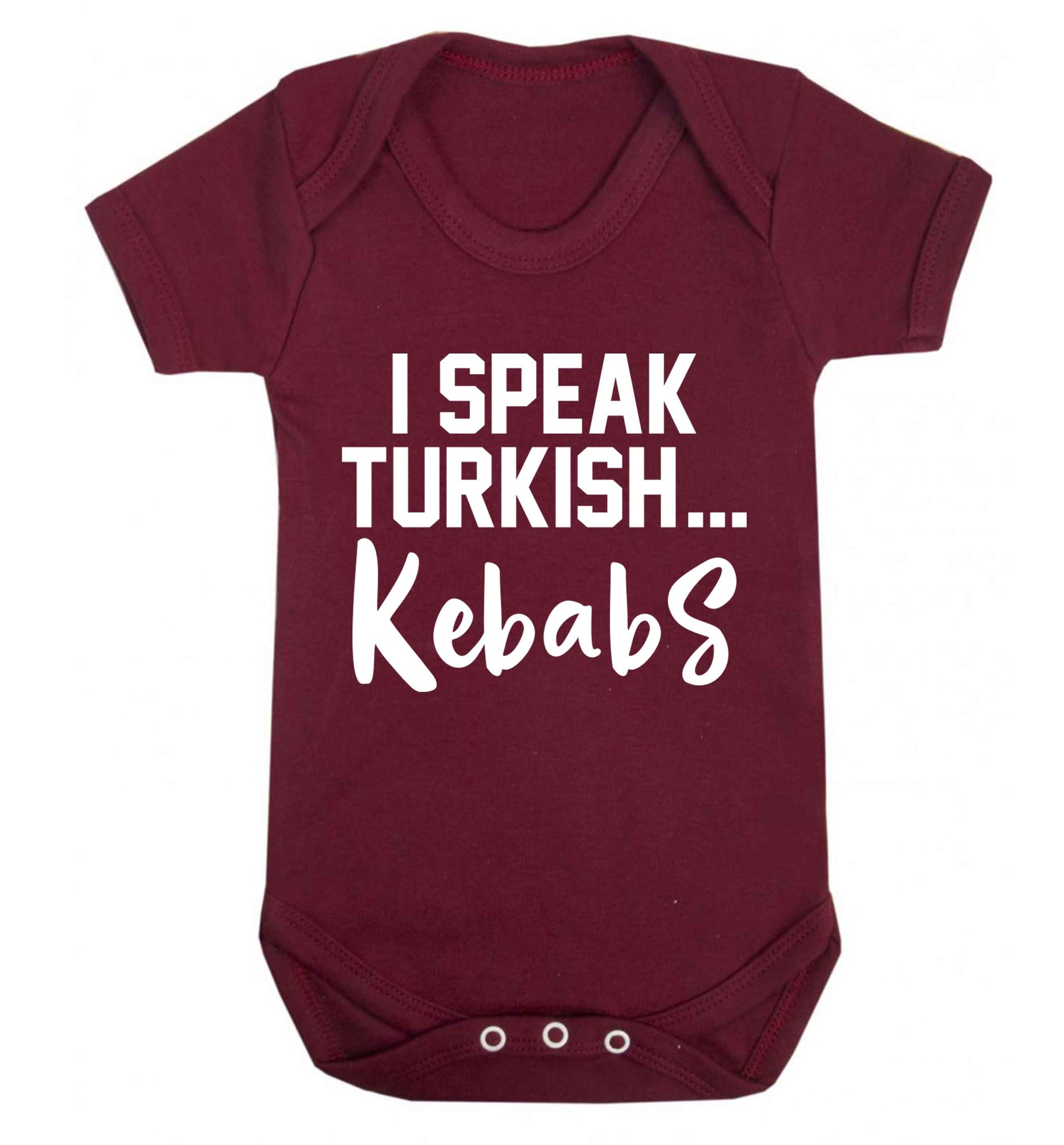 I speak Turkish...kebabs Baby Vest maroon 18-24 months