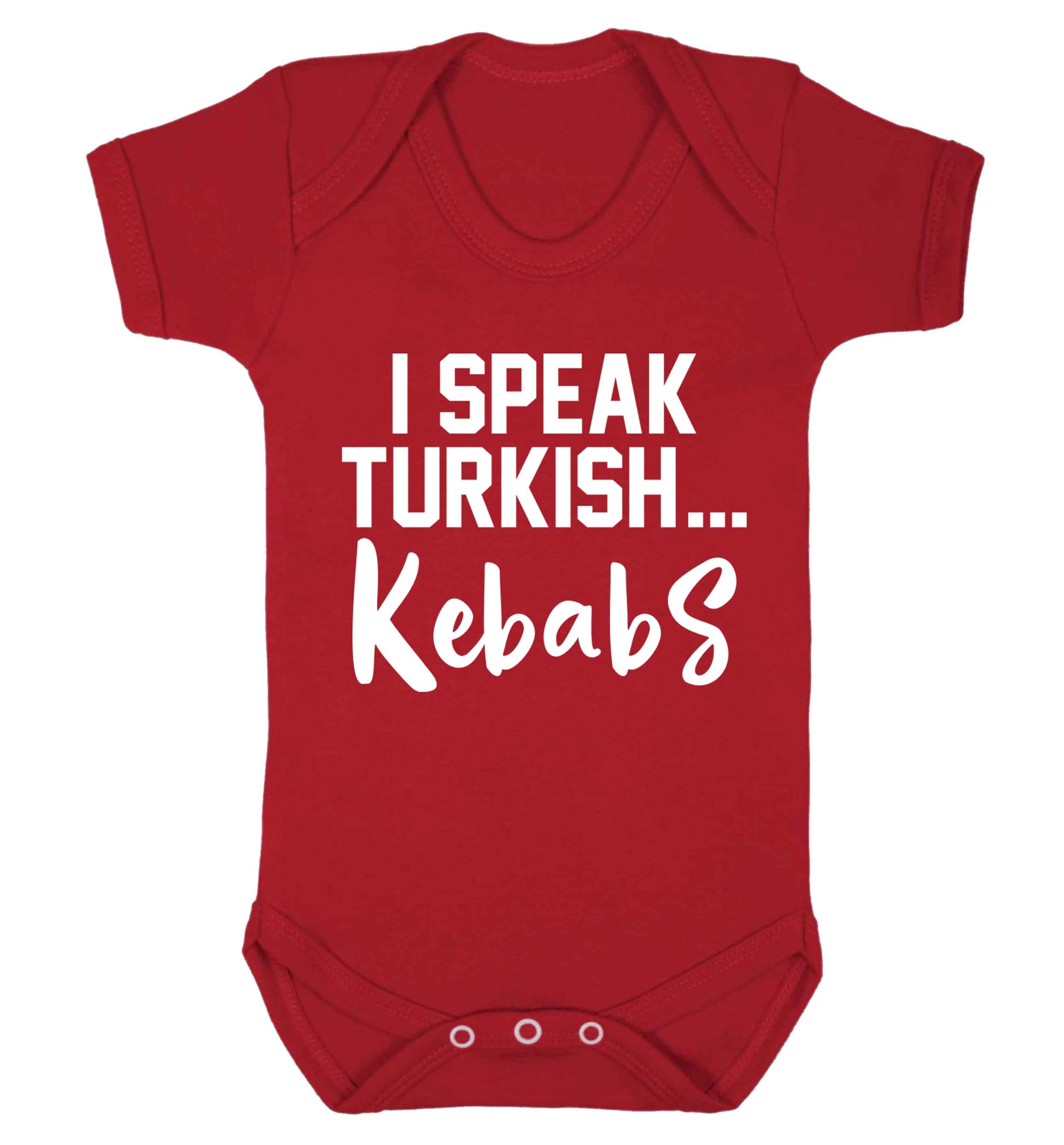 I speak Turkish...kebabs Baby Vest red 18-24 months