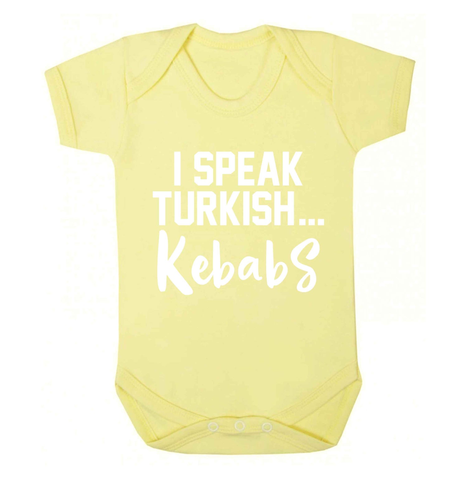 I speak Turkish...kebabs Baby Vest pale yellow 18-24 months