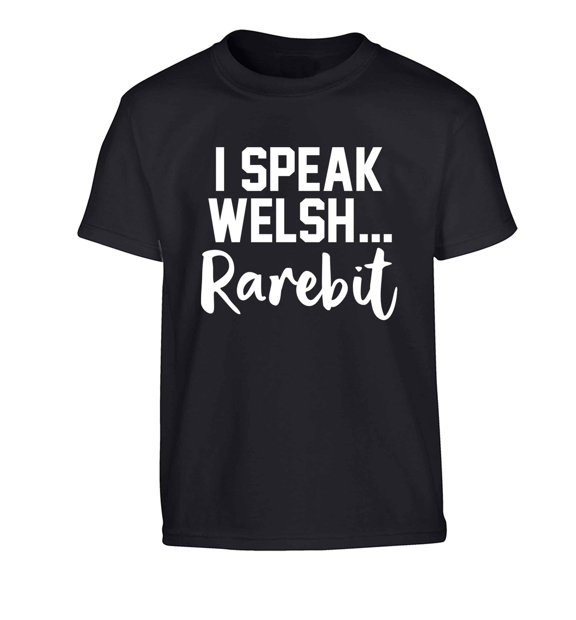 I speak Welsh...rarebit Children's black Tshirt 12-13 Years