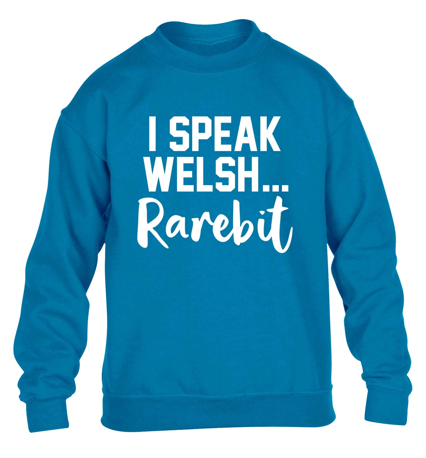 I speak Welsh...rarebit children's blue sweater 12-13 Years