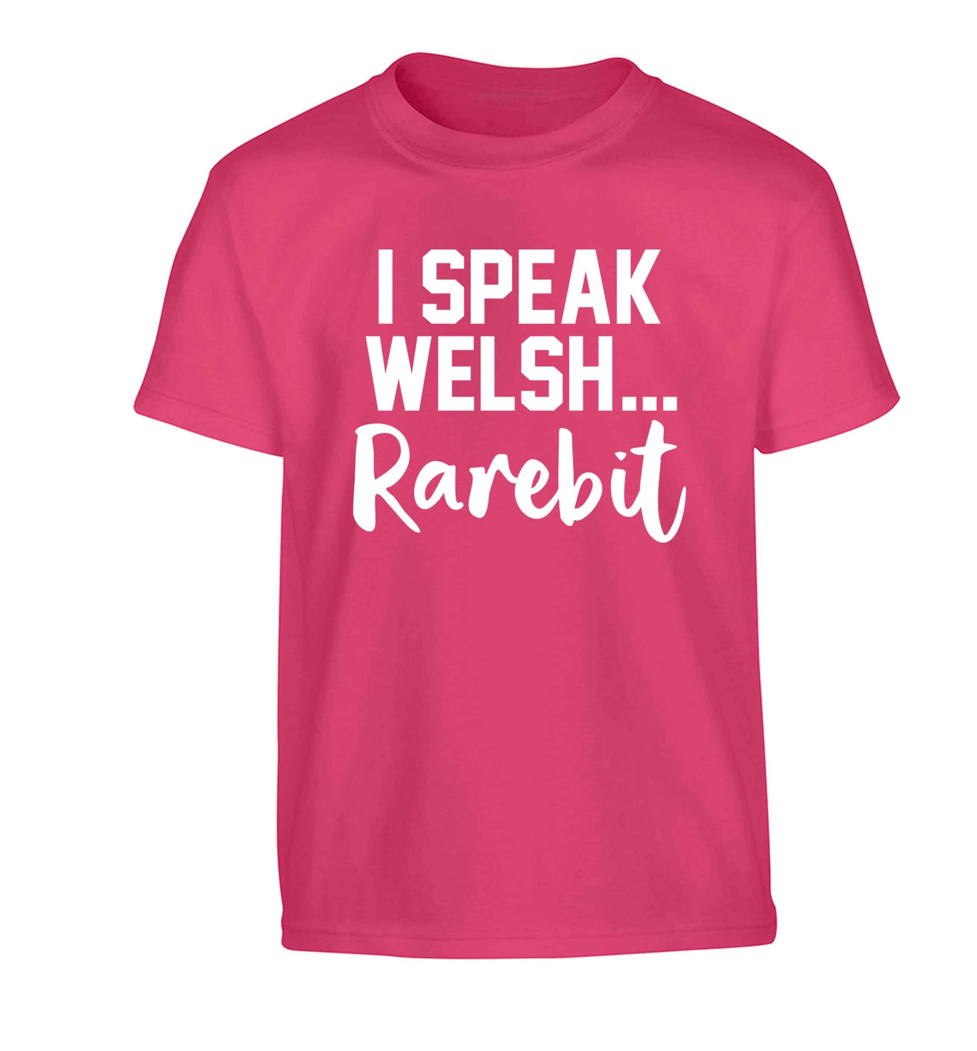 I speak Welsh...rarebit Children's pink Tshirt 12-13 Years