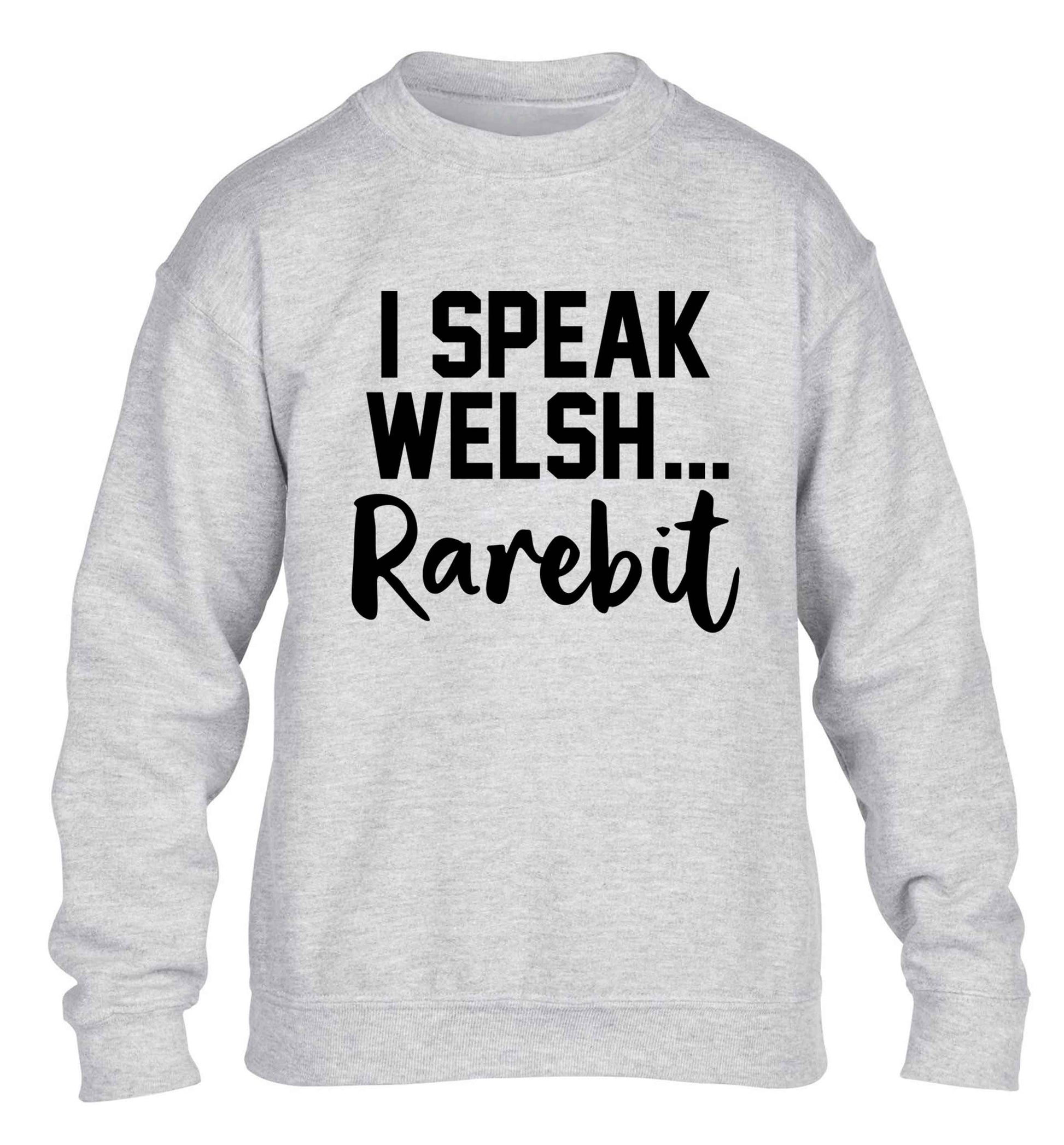 I speak Welsh...rarebit children's grey sweater 12-13 Years