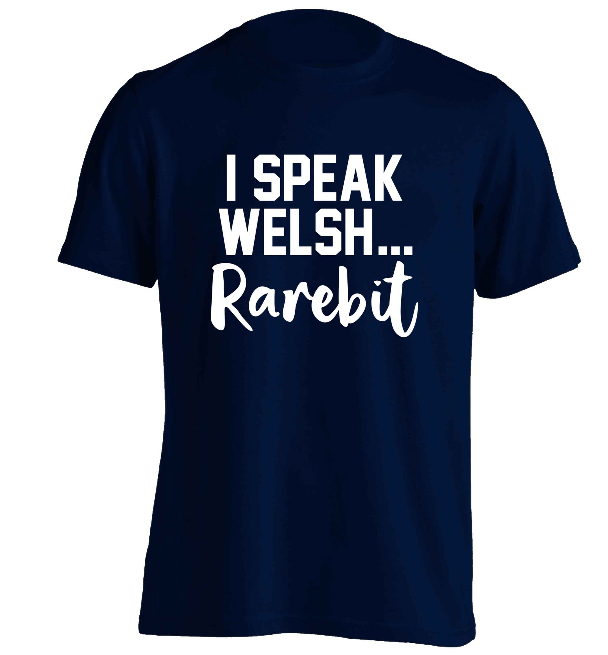 I speak Welsh...rarebit adults unisex navy Tshirt 2XL